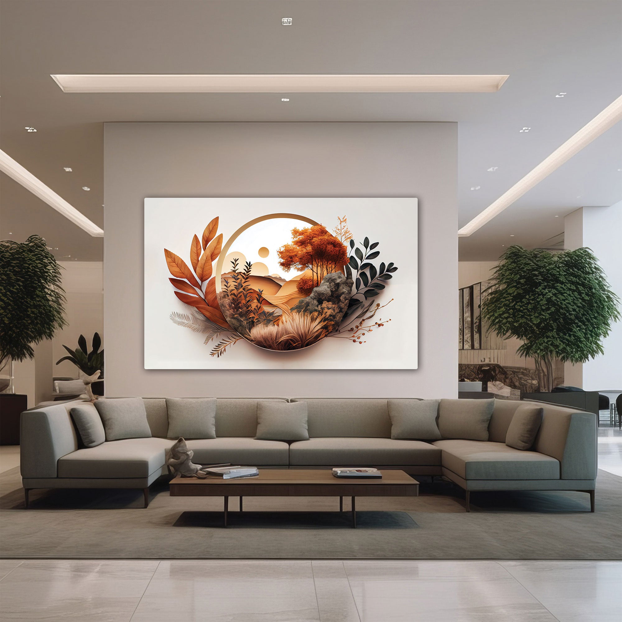 GoldenAbstract Canvas painting with frame Big Size Wall Art for living room,Bedroom,Drawing room,Hotels