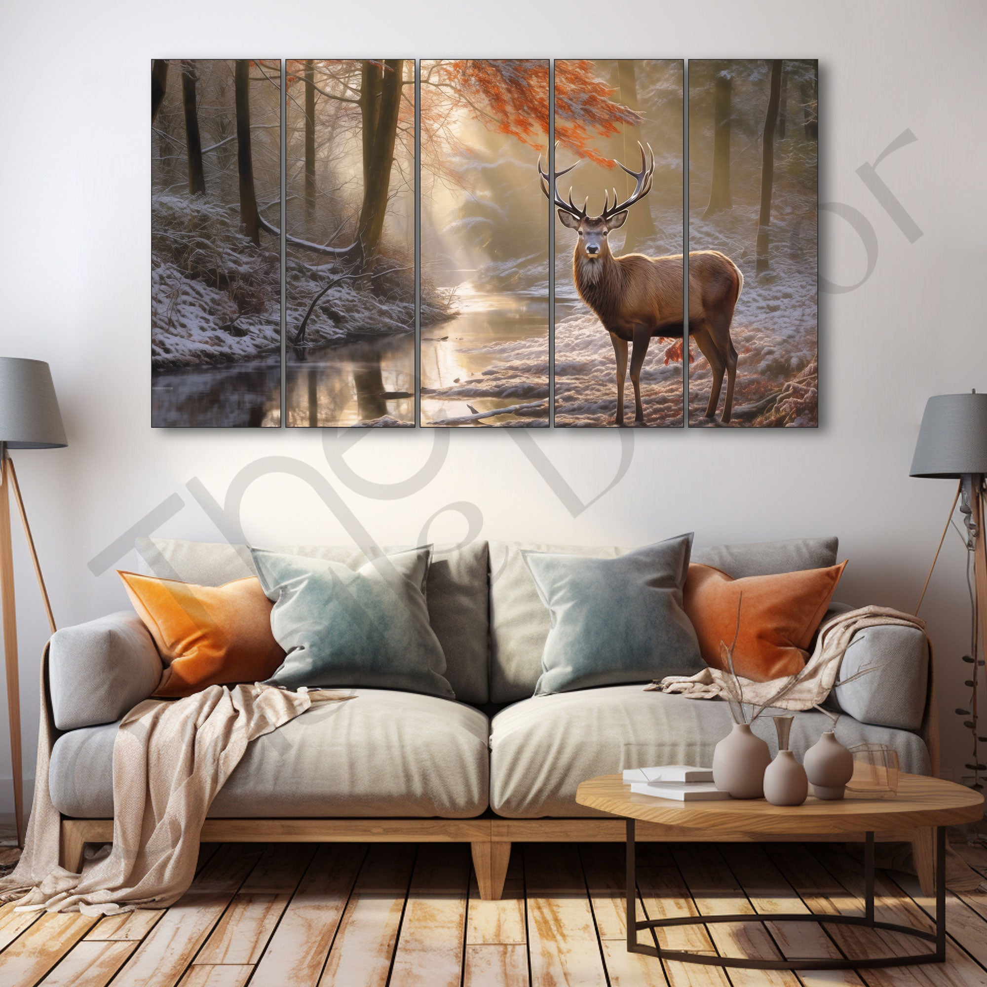 Deer Painting with frame Big Size Wall Art for living room,Bedroom,Drawing room,Hotels
