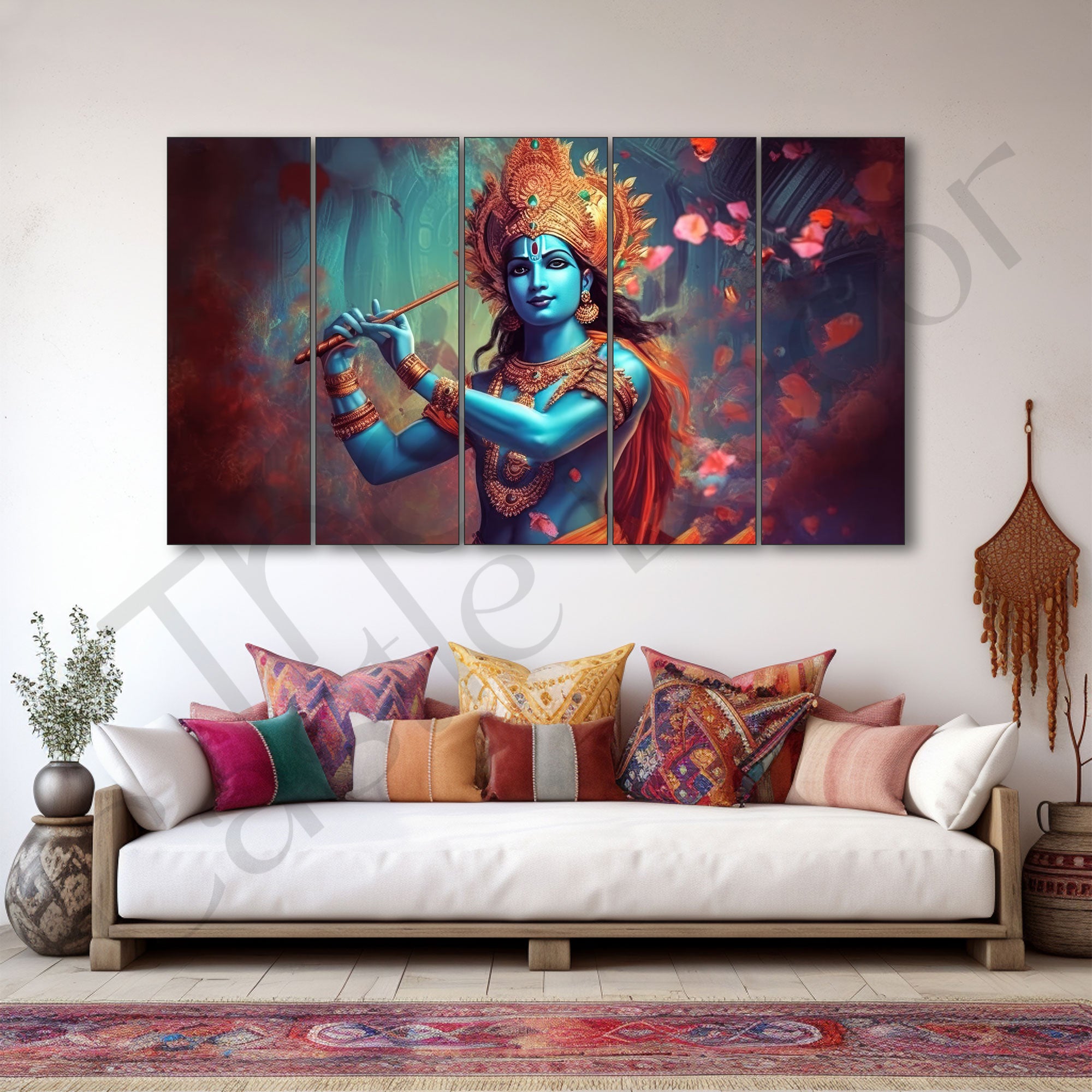 Krishna Ji Painting with frame Big Size Wall Art for living room,Bedroom,Drawing room,Hotels
