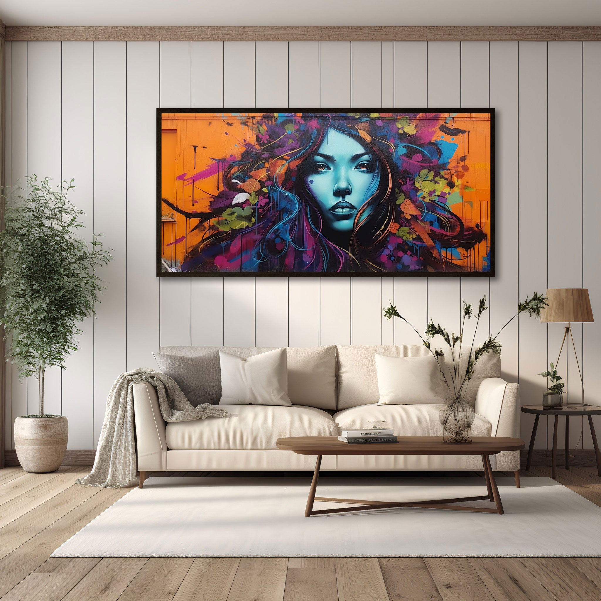 Modern WomenAbstract Canvas painting with frame Big Size Wall Art for living room,Bedroom,Drawing room,Hotels