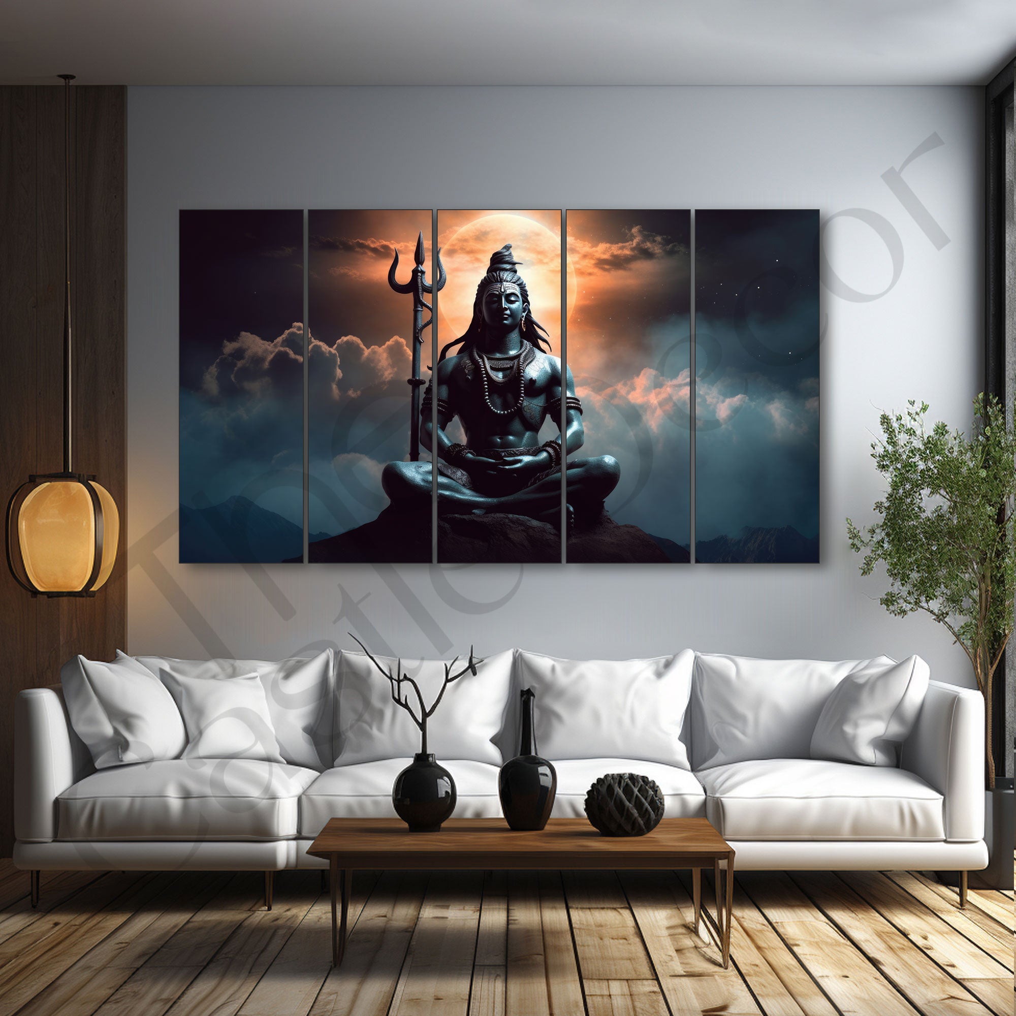 Lord Shiva Painting with frame Big Size Wall Art for living room,Bedroom,Drawing room,Hotels