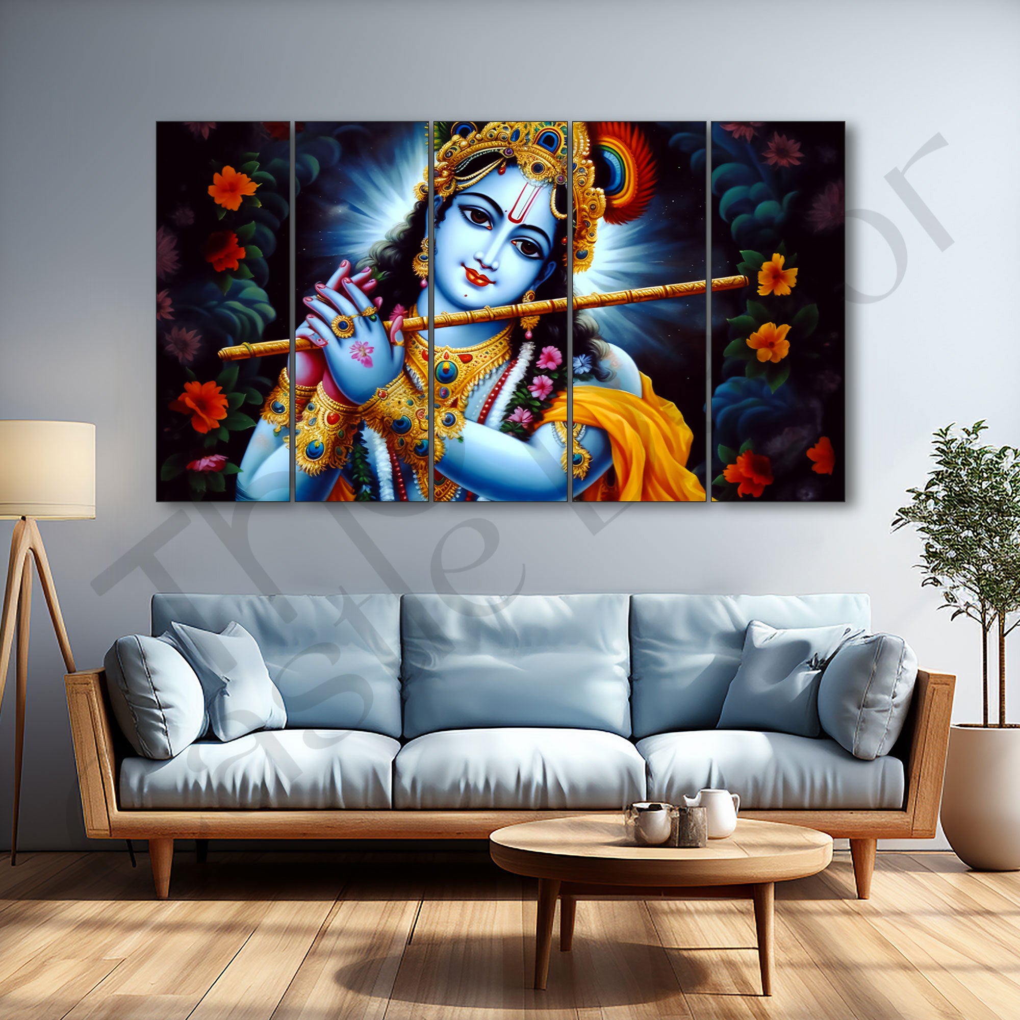 Krishna Ji Painting with frame Big Size Wall Art for living room,Bedroom,Drawing room,Hotels
