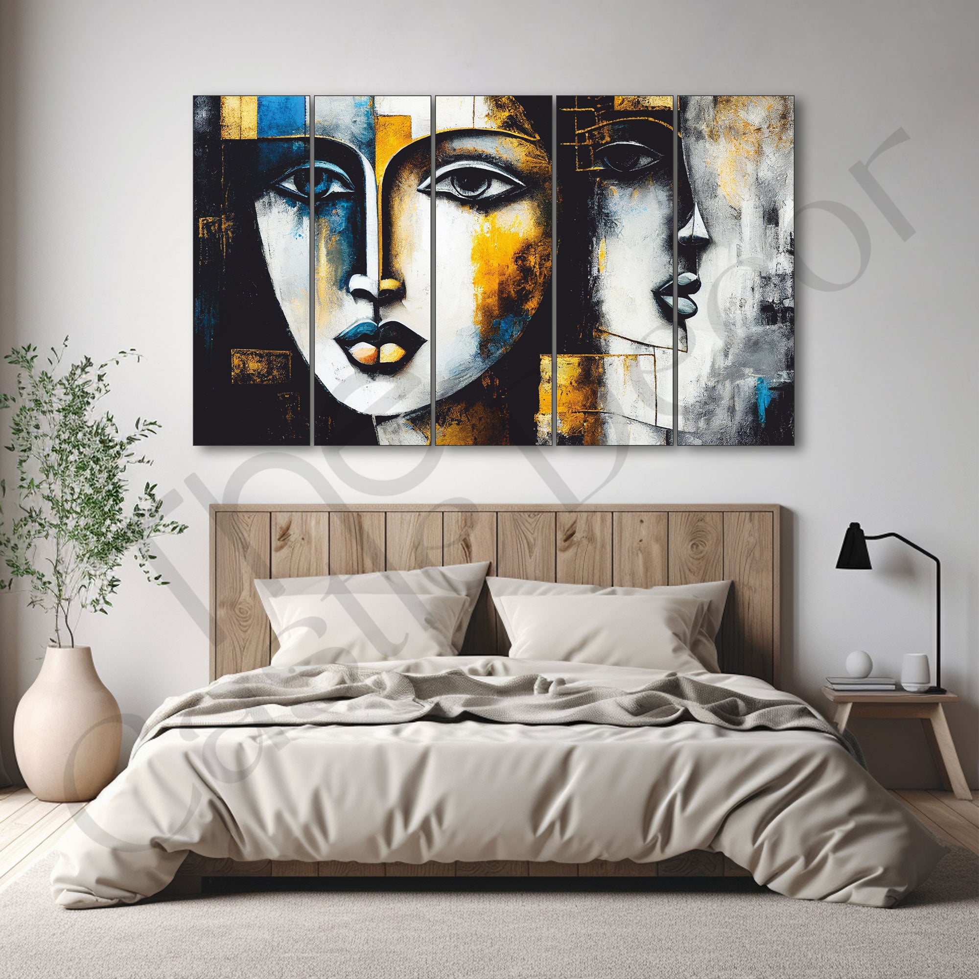Woman Abstract Painting with frame Big Size Wall Art for living room,Bedroom,Drawing room,Hotels