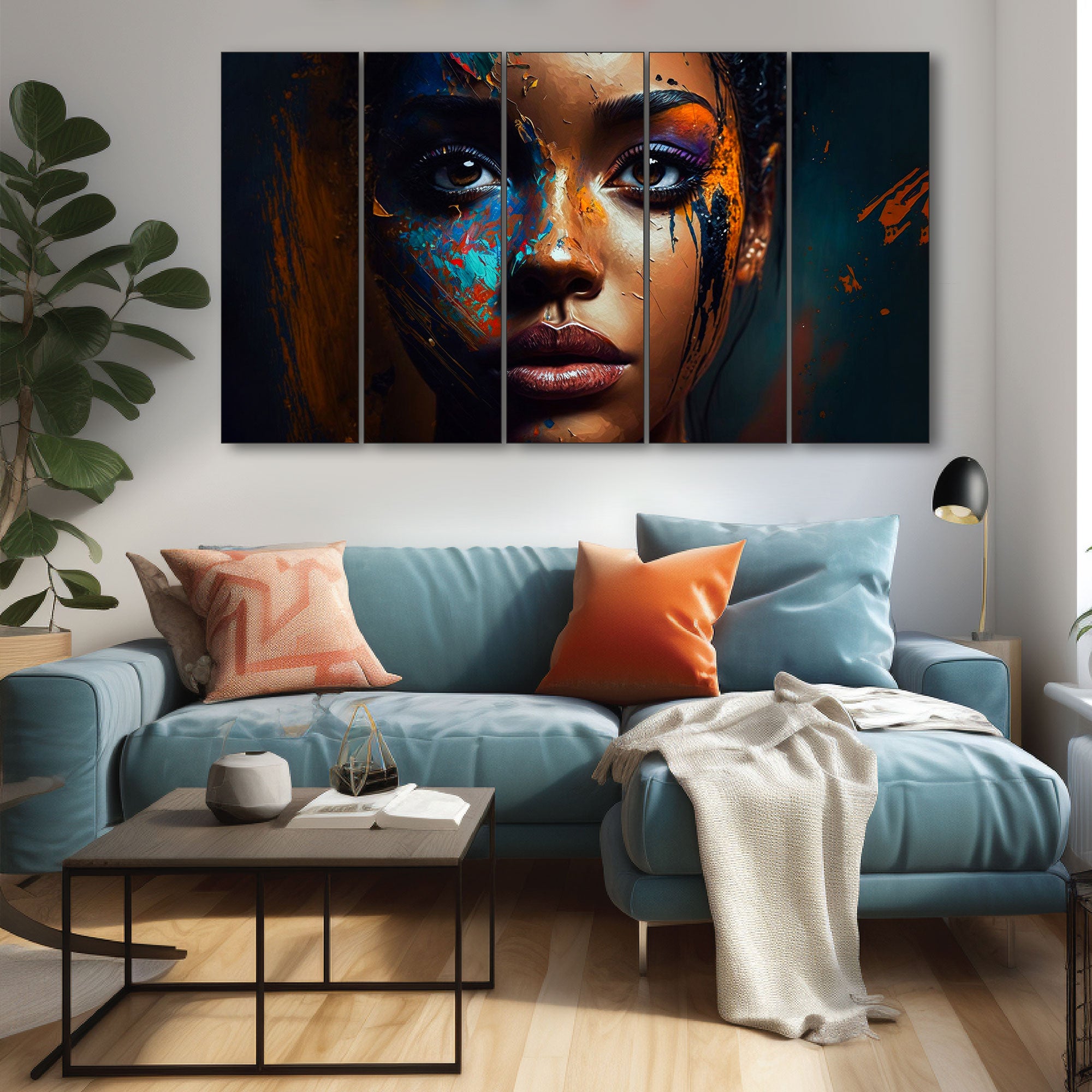 Woman Abstract Painting with frame Big Size Wall Art for living room,Bedroom,Drawing room,Hotels