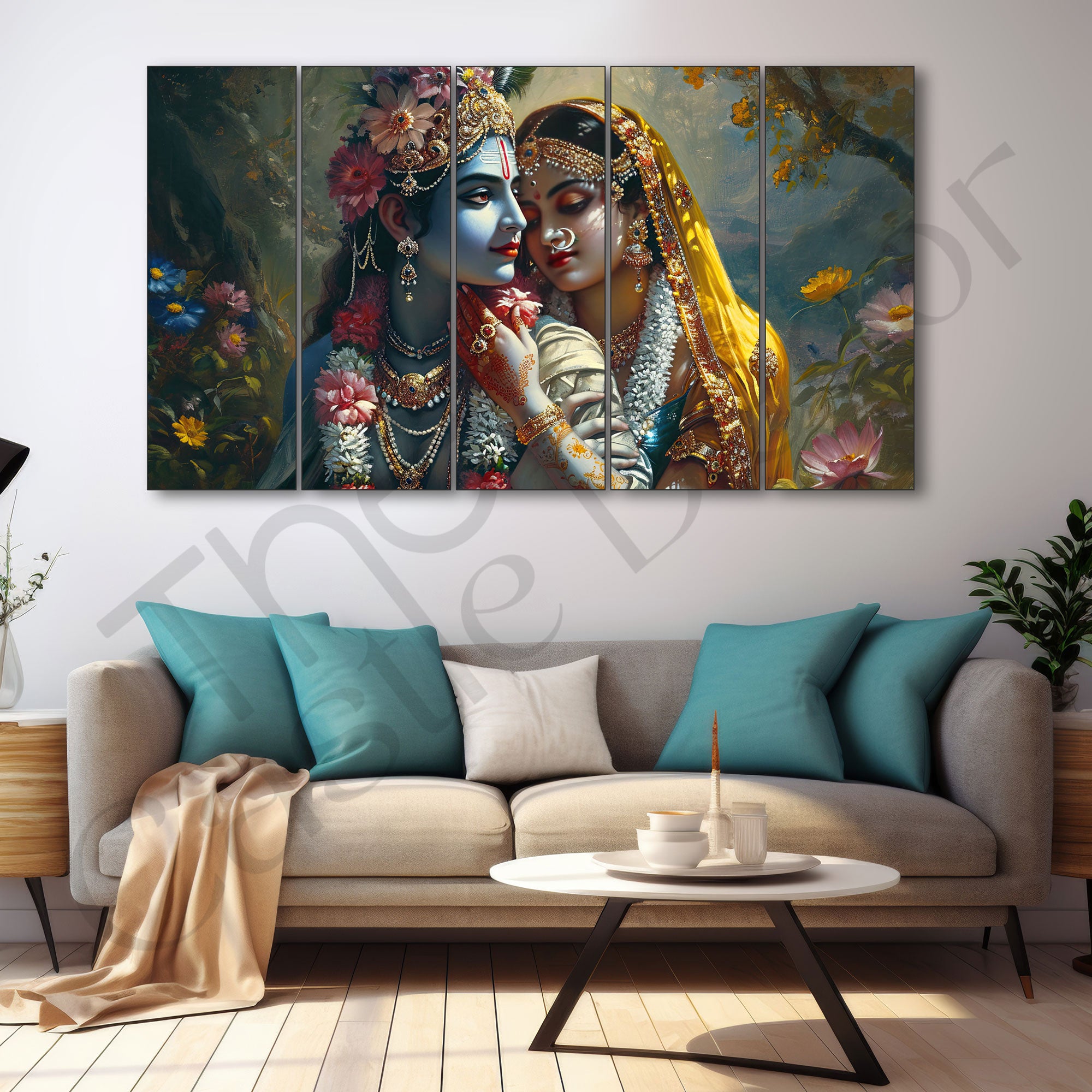 Radha Krishna Painting with frame Big Size Wall Art for living room,Bedroom,Drawing room,Hotels