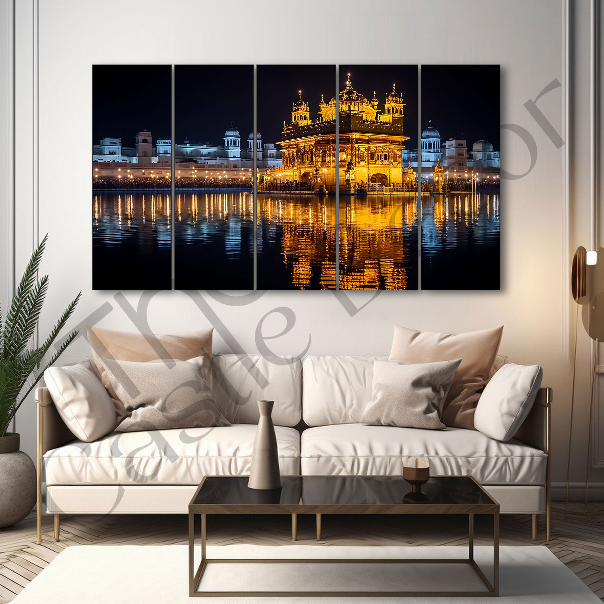 Golden Temple Painting with frame Big Size Wall Art for living room,Bedroom,Drawing room,Hotels