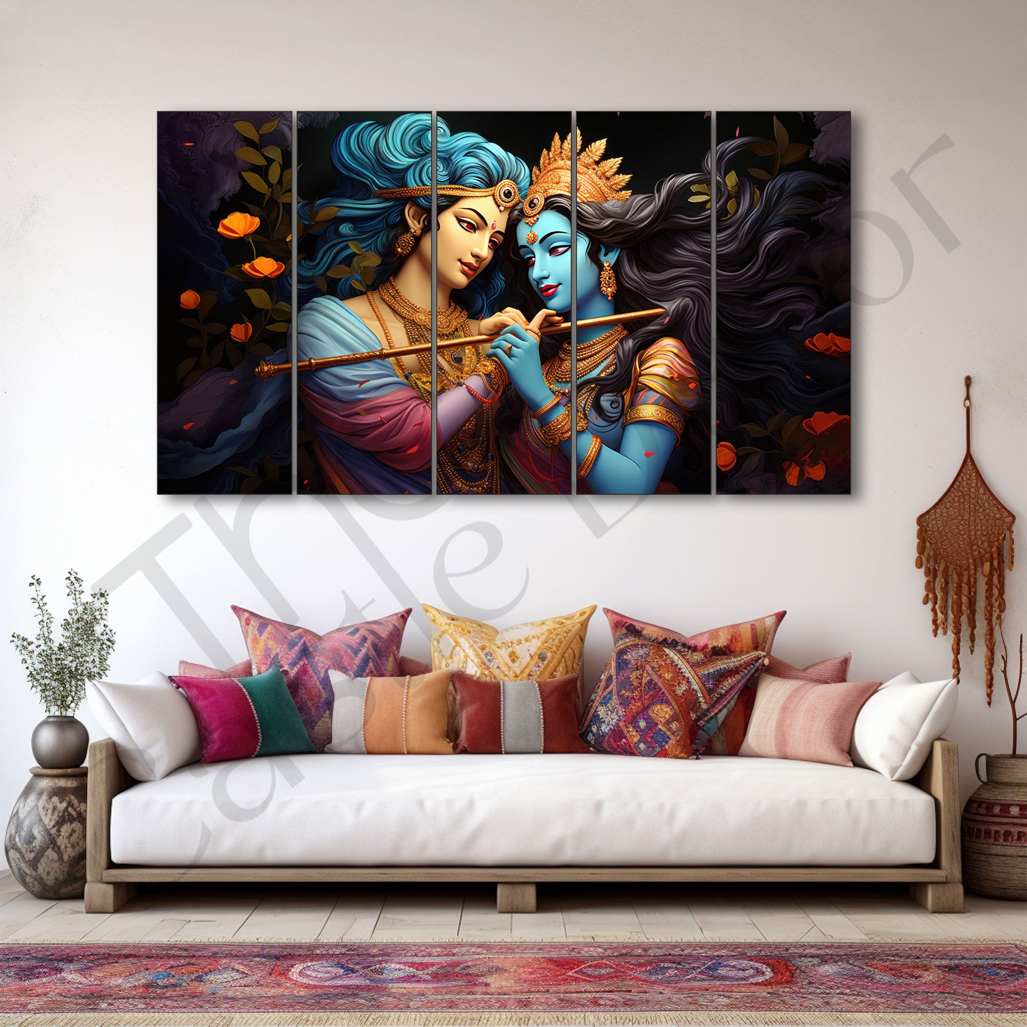 Radha Krishna Painting with frame Big Size Wall Art for living room,Bedroom,Drawing room,Hotels