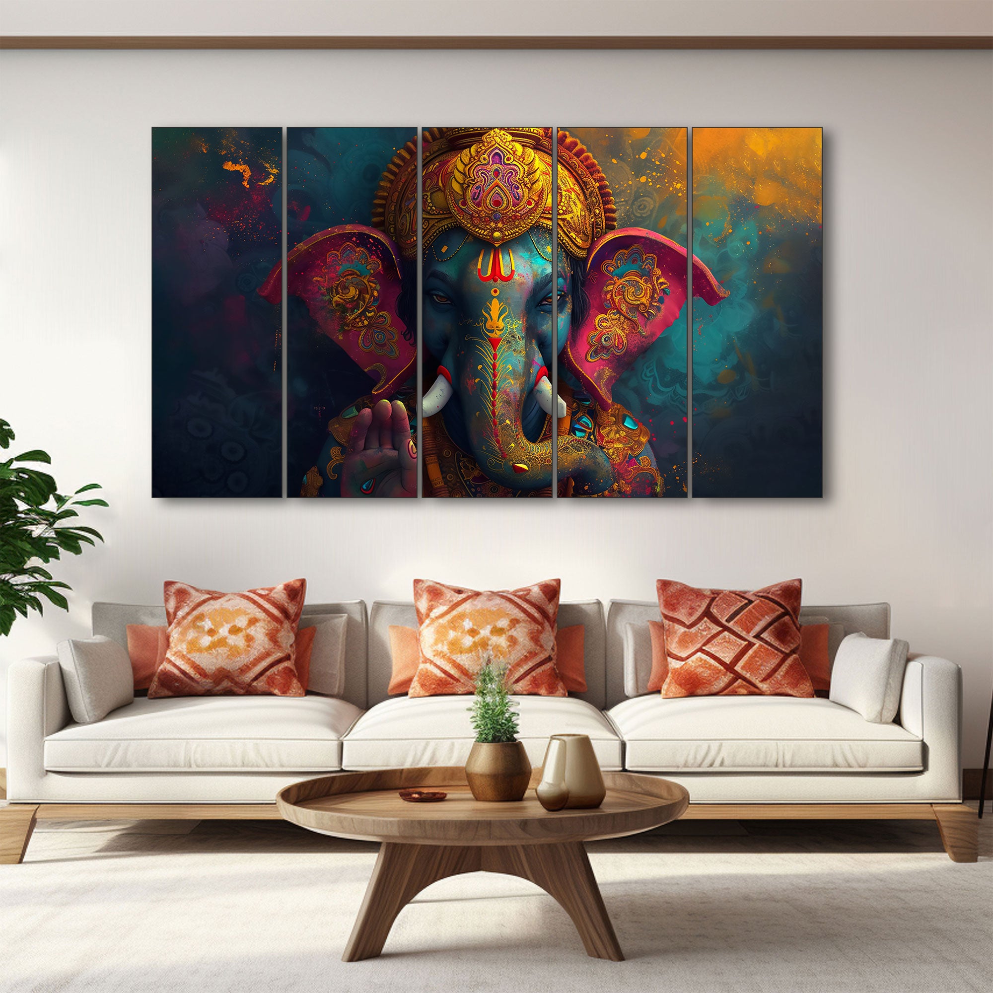 Lord Ganesha Painting with frame Big Size Wall Art for living room,Bedroom,Drawing room,Hotels