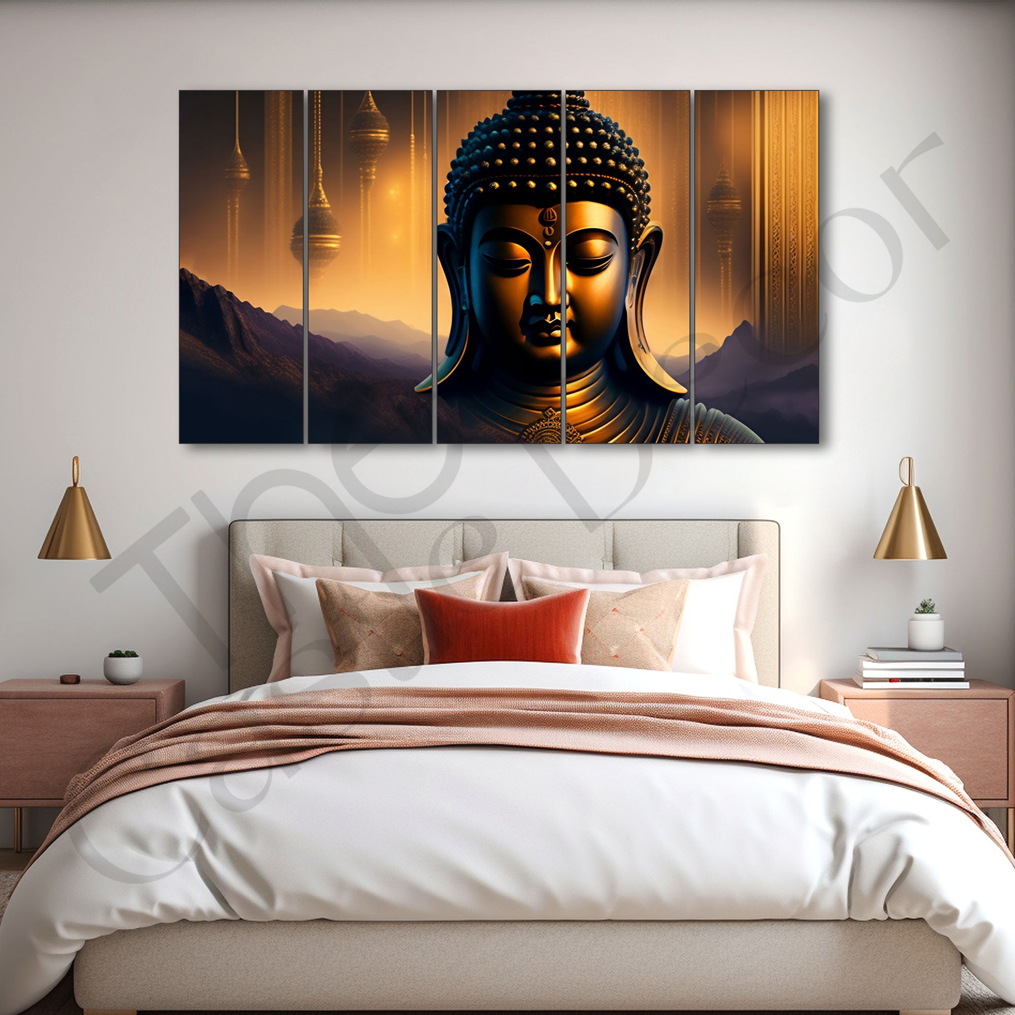 Lord Budha Painting with frame Big Size Wall Art for living room,Bedroom,Drawing room,Hotels