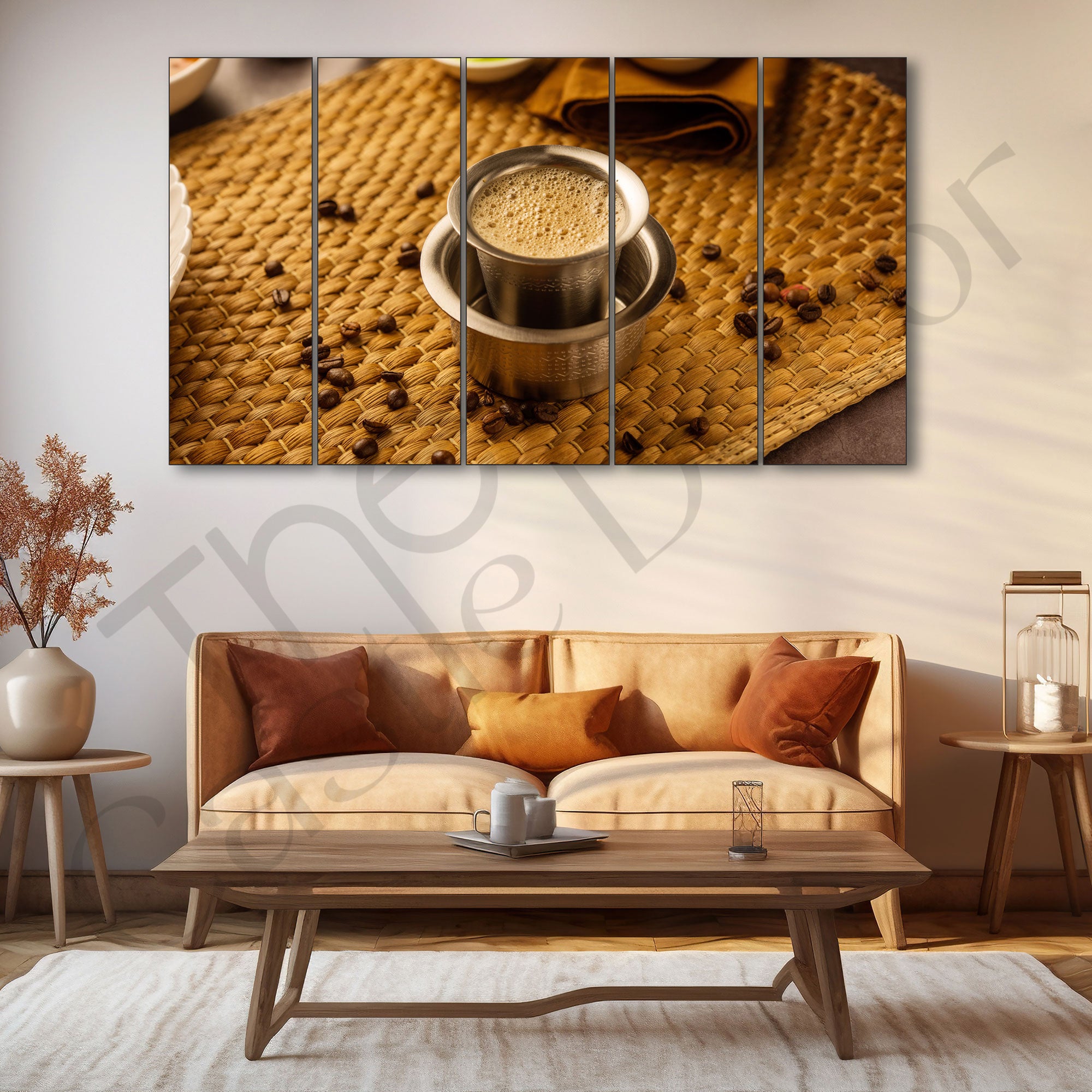 Coffee Painting with frame Big Size Wall Art for living room,Bedroom,Drawing room,Hotels