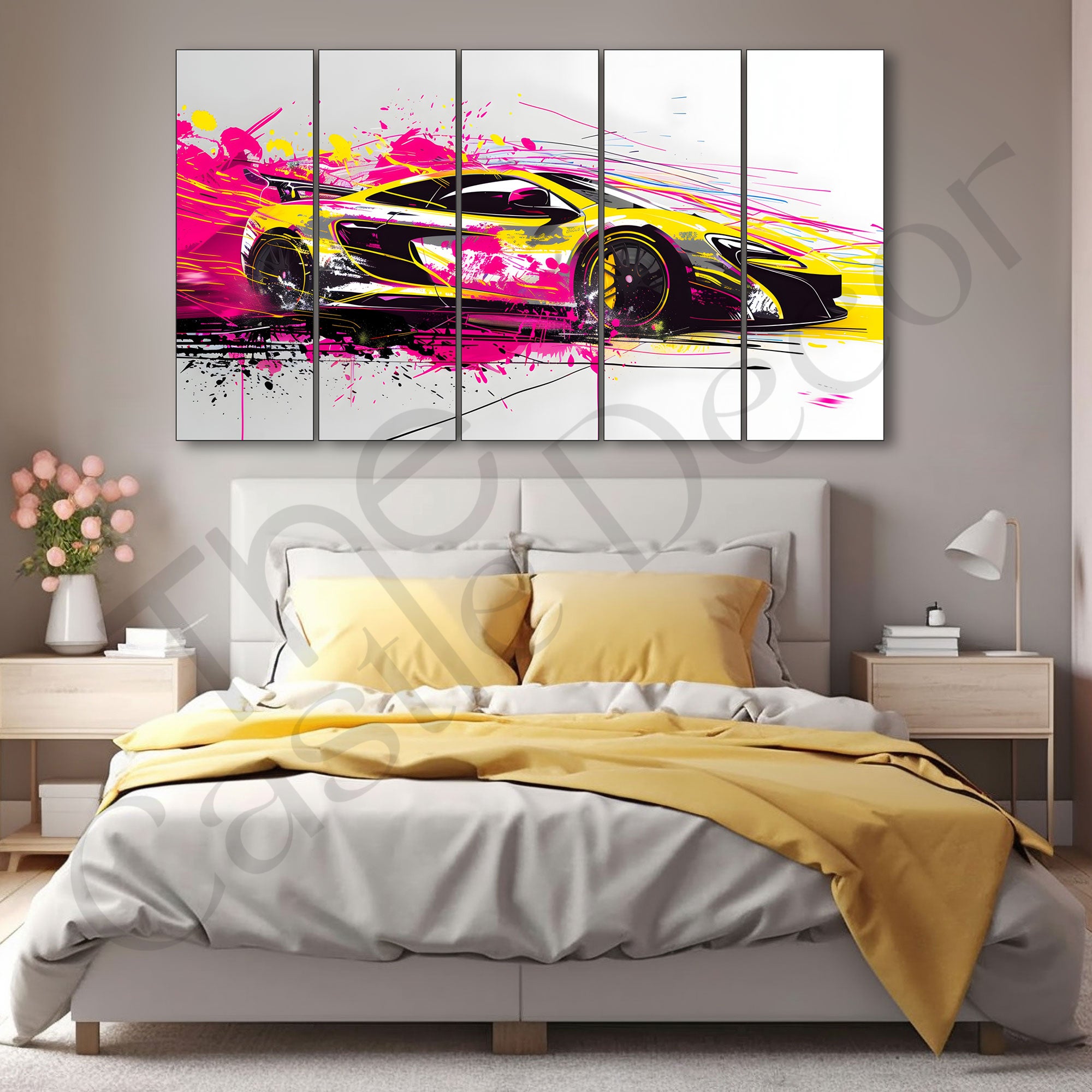 Car Painting with frame Big Size Wall Art for living room,Bedroom,Drawing room,Hotels
