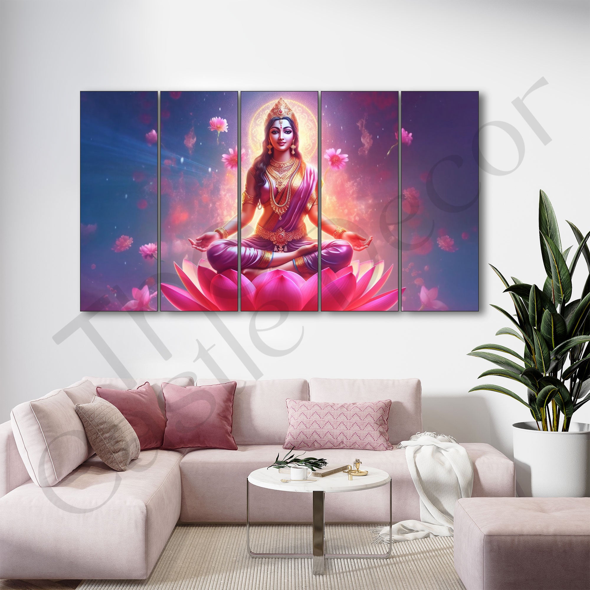 Goddess Laxmi ji Painting with frame Big Size Wall Art for living room,Bedroom,Drawing room,Hotels