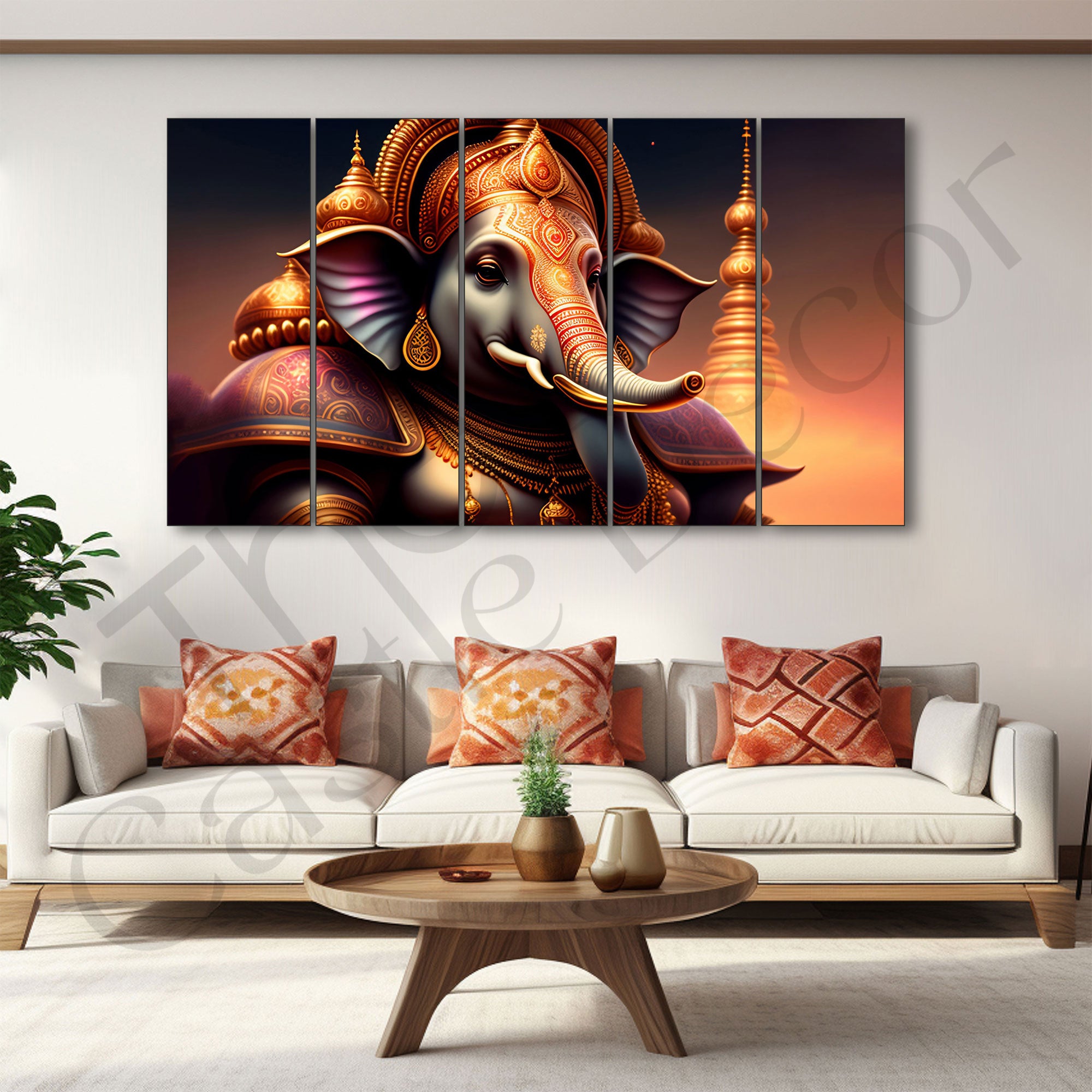 Lord Ganesha Painting with frame Big Size Wall Art for living room,Bedroom,Drawing room,Hotels