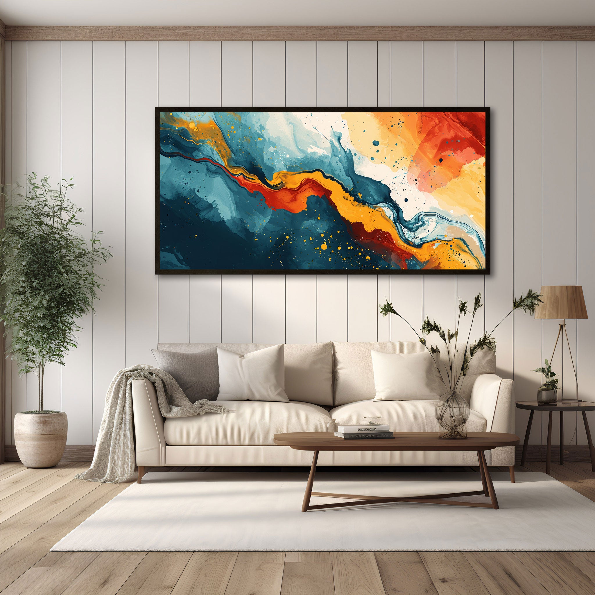 Abstract Canvas painting with frame Big Size Wall Art for living room,Bedroom,Drawing room,Hotels