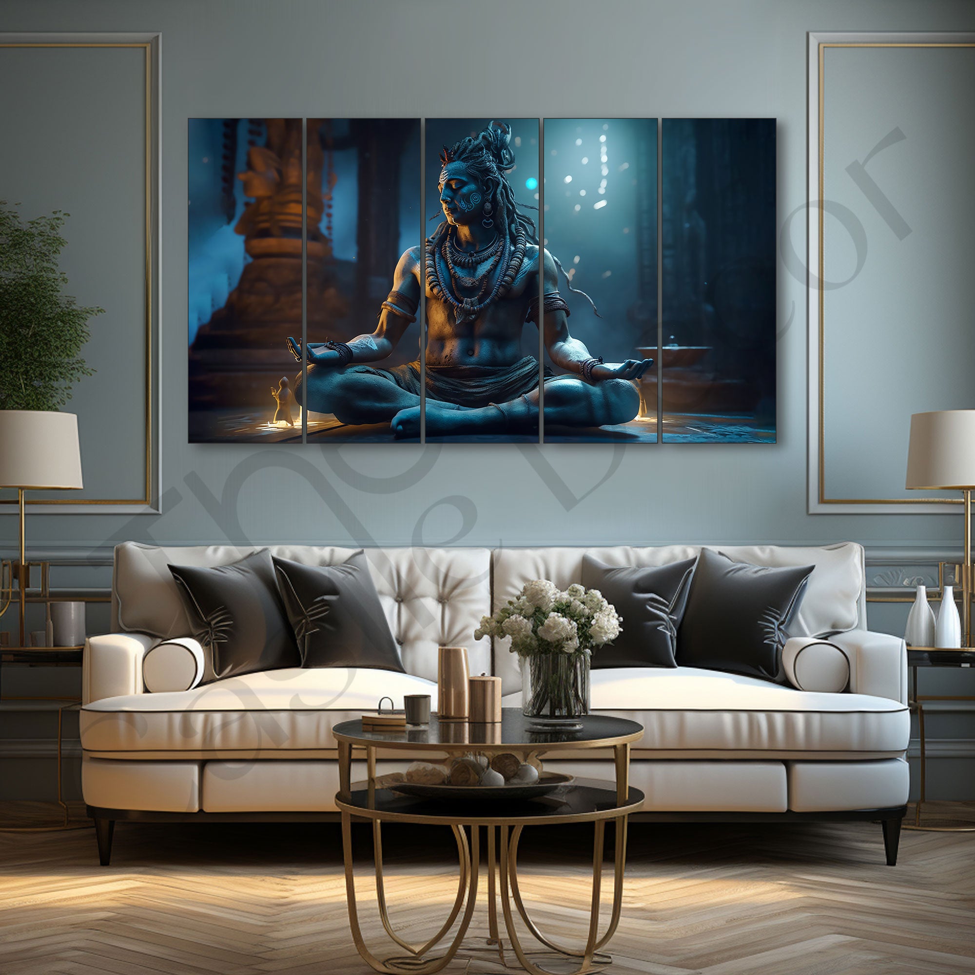 Lord Shiva Painting with frame Big Size Wall Art for living room,Bedroom,Drawing room,Hotels