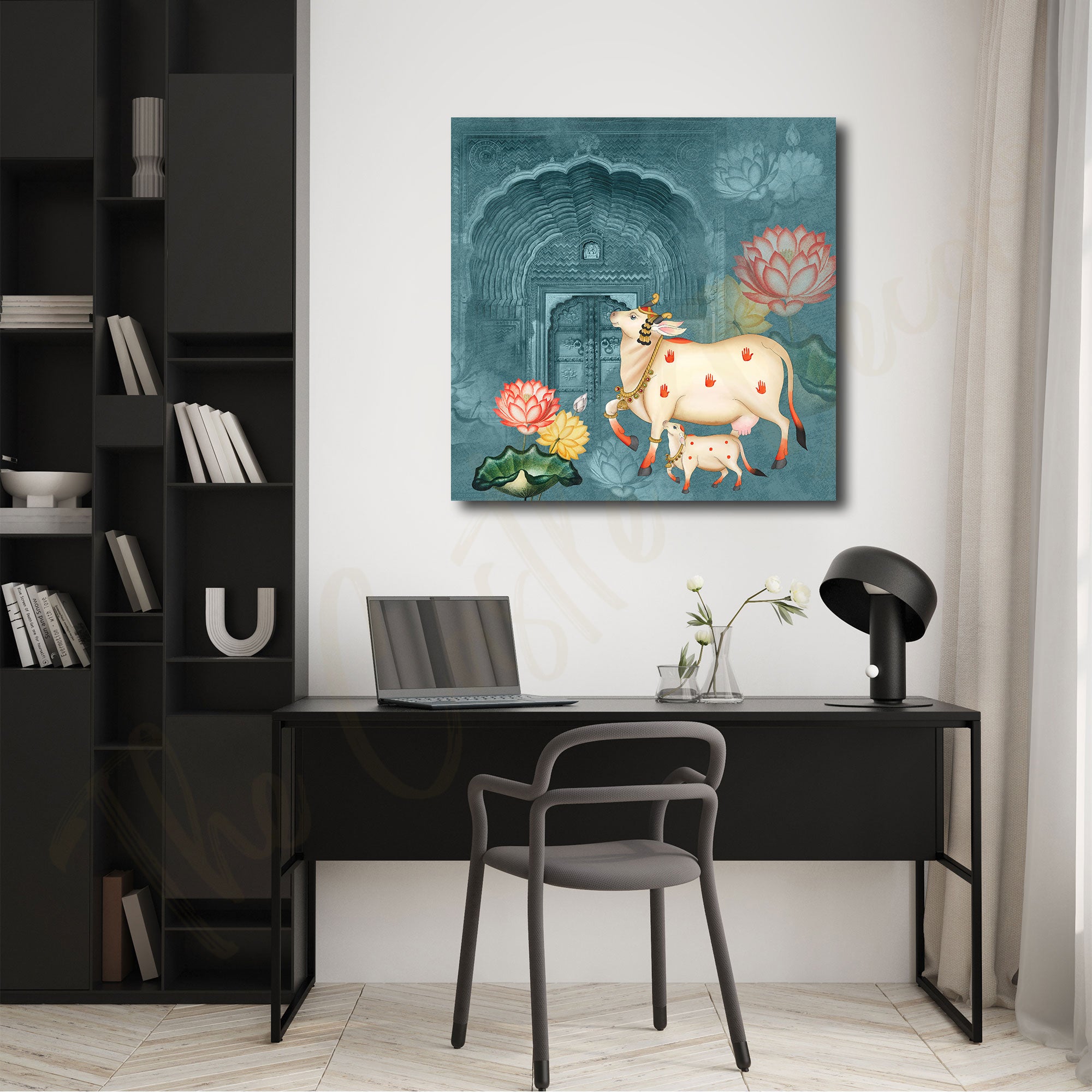 Pichwai art with frame Big Size Wall Art for living room,Bedroom,Drawing room,Hotels