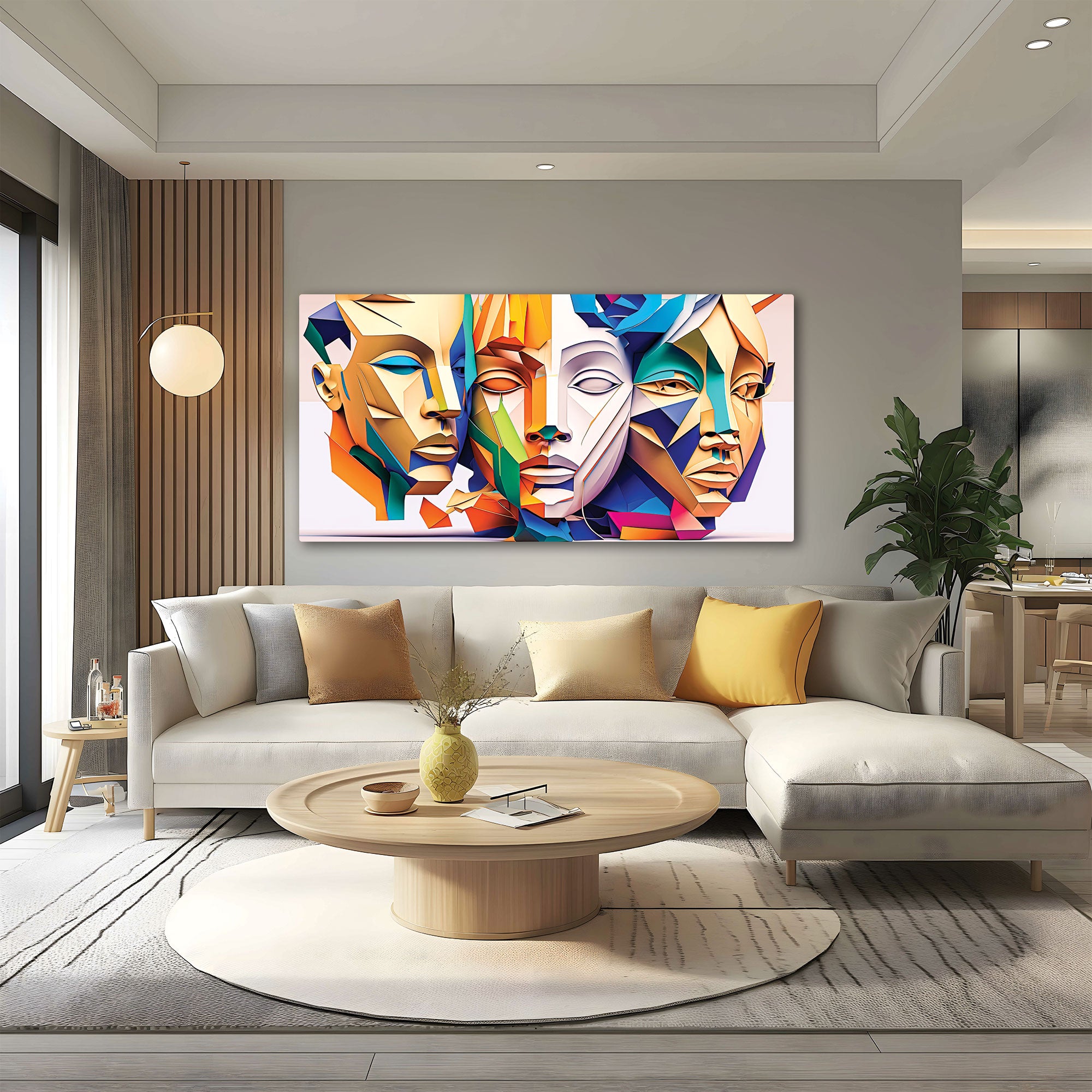 Modern faceAbstract Canvas painting with frame Big Size Wall Art for living room,Bedroom,Drawing room,Hotels