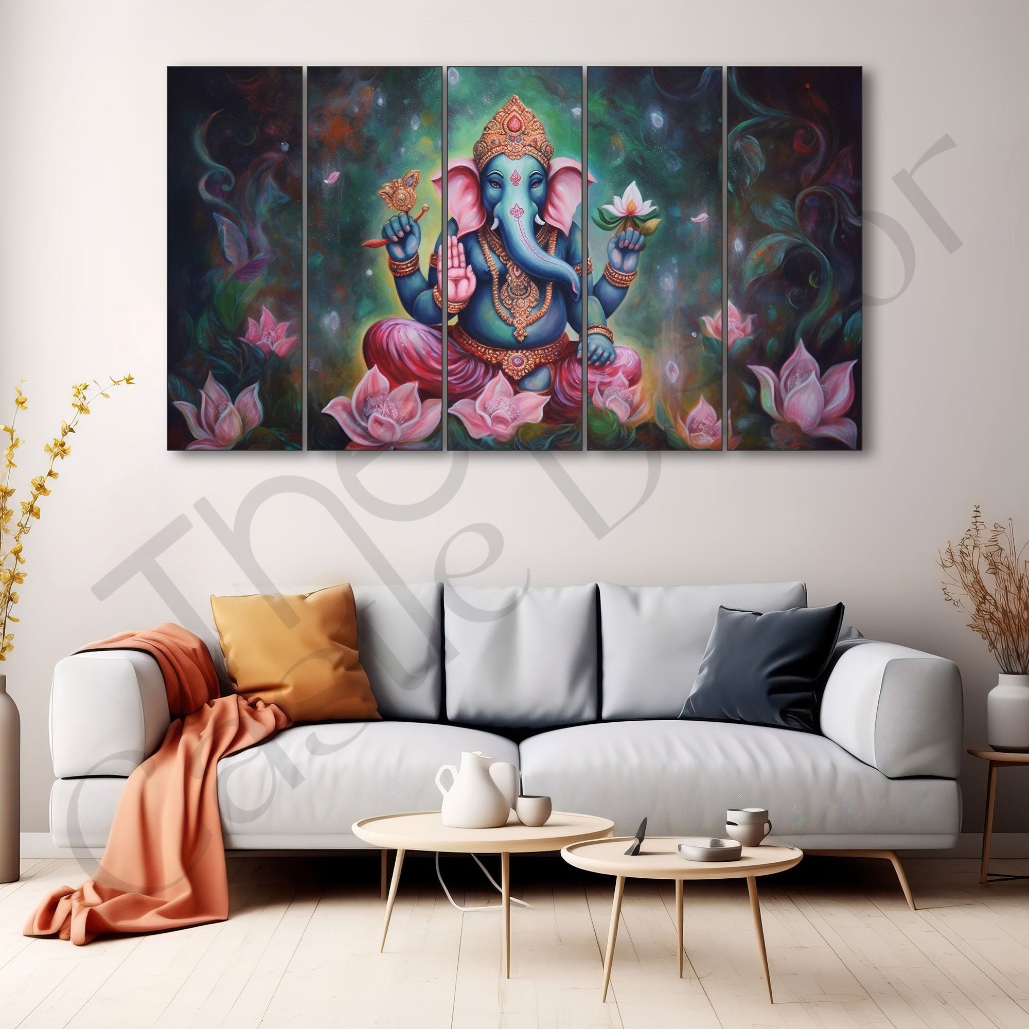 Lord Ganesha Painting with frame Big Size Wall Art for living room,Bedroom,Drawing room,Hotels