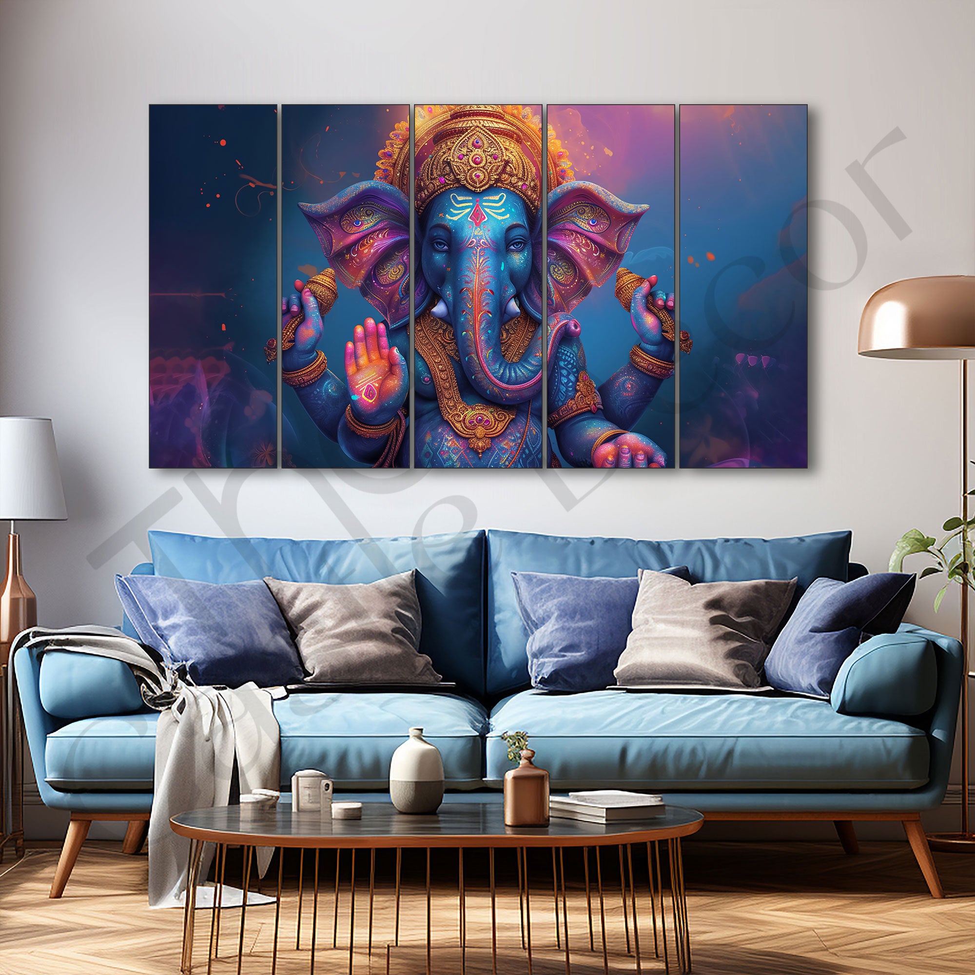 Lord Ganesha Painting with frame Big Size Wall Art for living room,Bedroom,Drawing room,Hotels