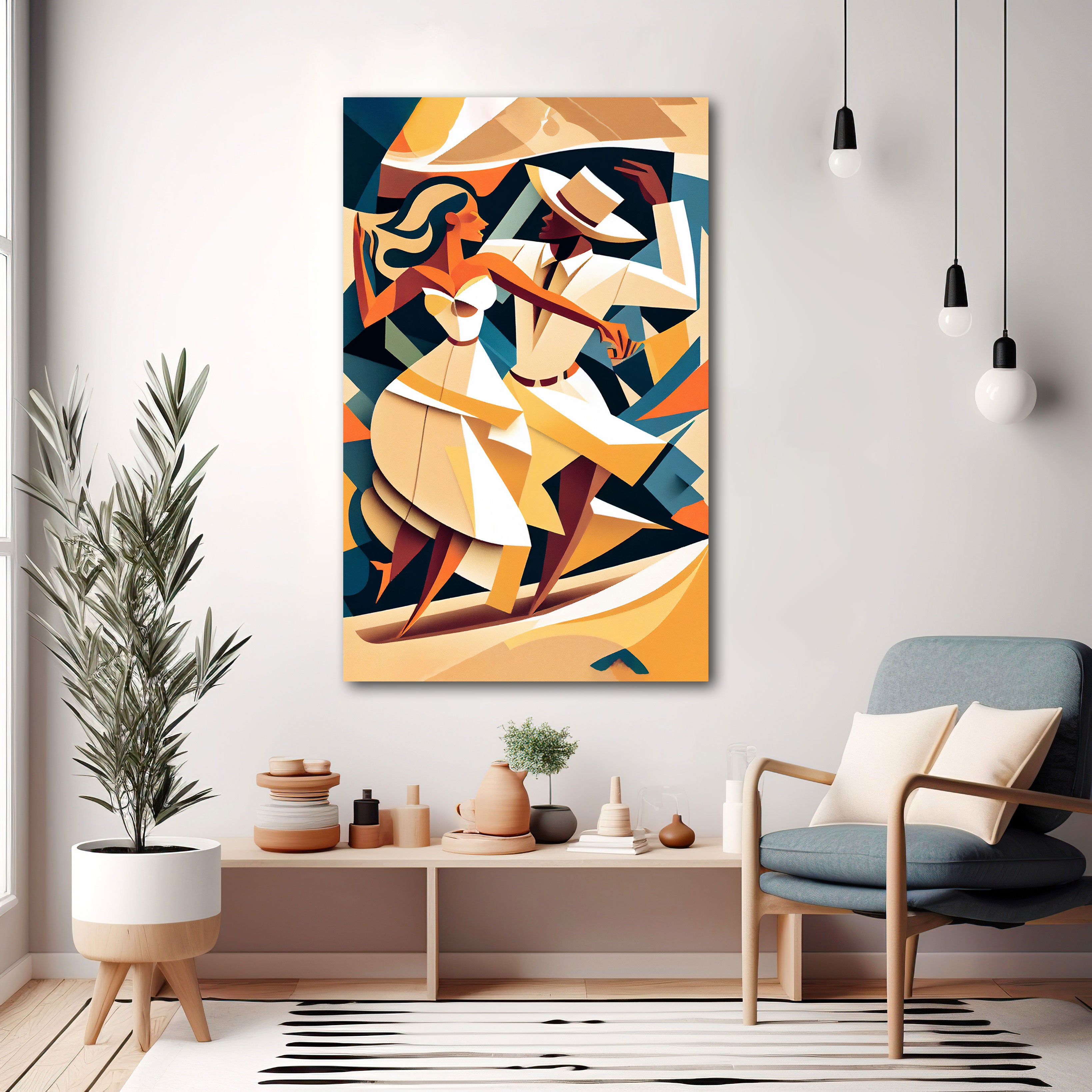couple danceAbstract Canvas painting with frame Big Size Wall Art for living room,Bedroom,Drawing room,Hotels