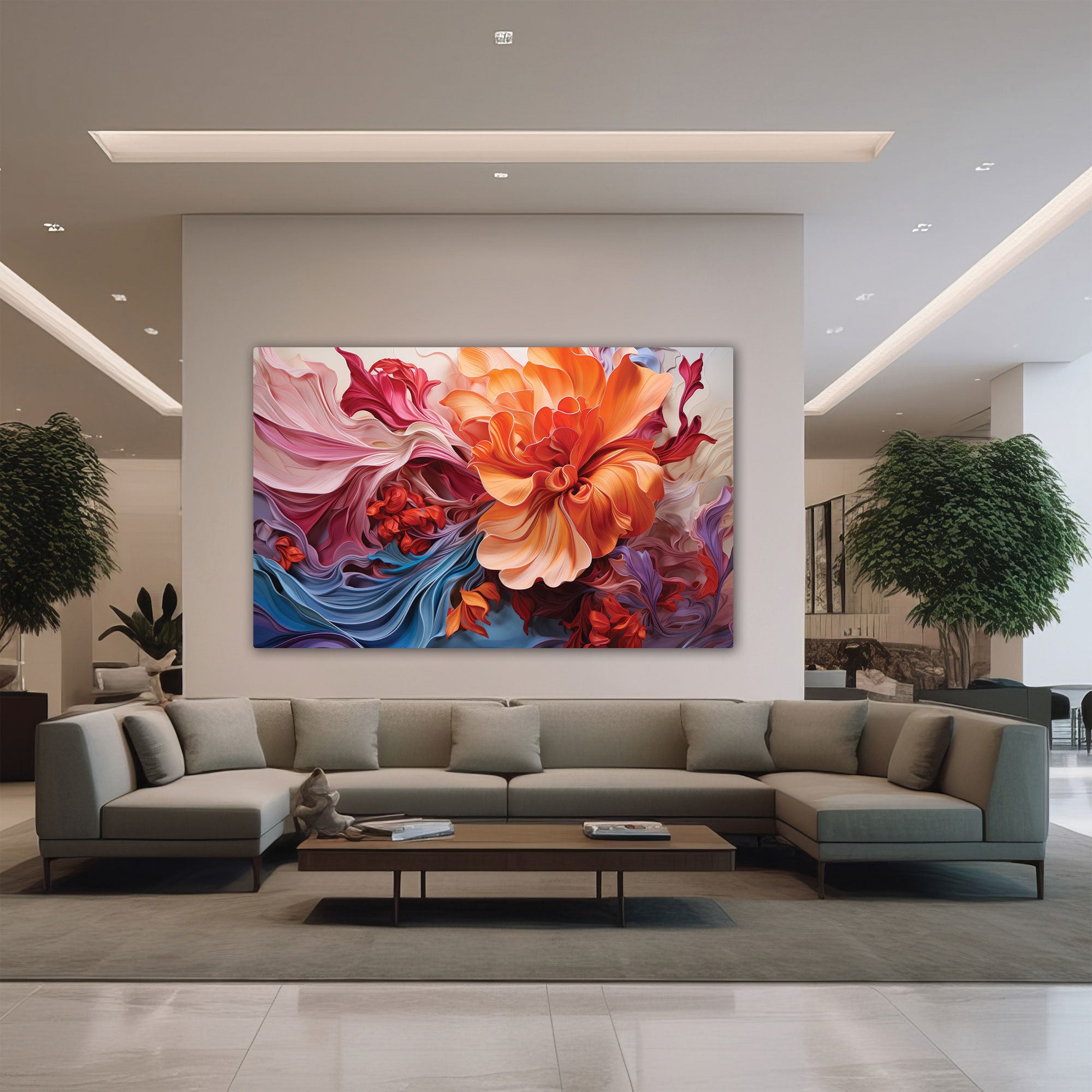 Modern Abstract Canvas painting with frame Big Size Wall Art for living room, Bedroom,Drawing room,Hotels