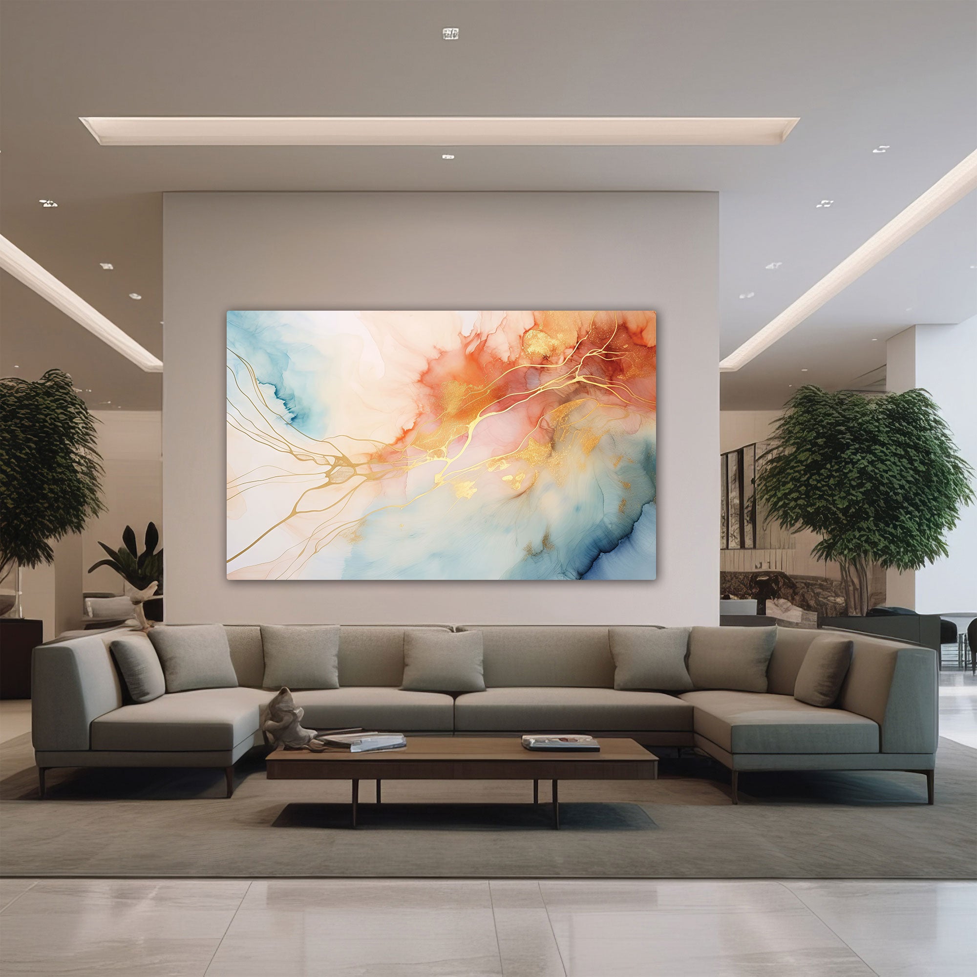 Marble Abstract Canvas painting with frame Big Size Wall Art for living room,Bedroom,Drawing room,Hotels