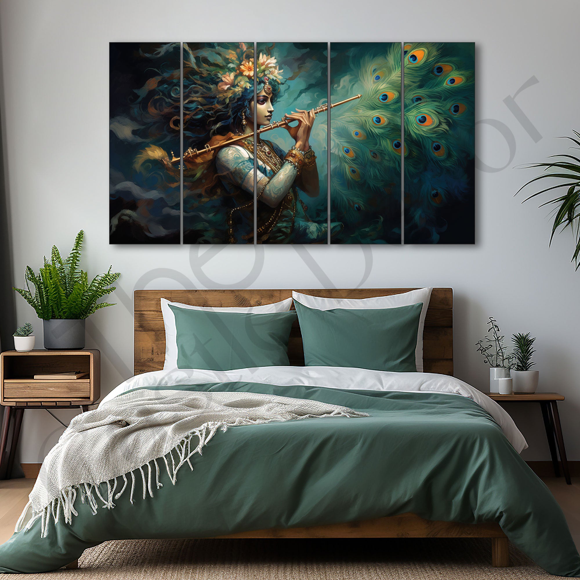 Krishna Ji Painting with frame Big Size Wall Art for living room,Bedroom,Drawing room,Hotels