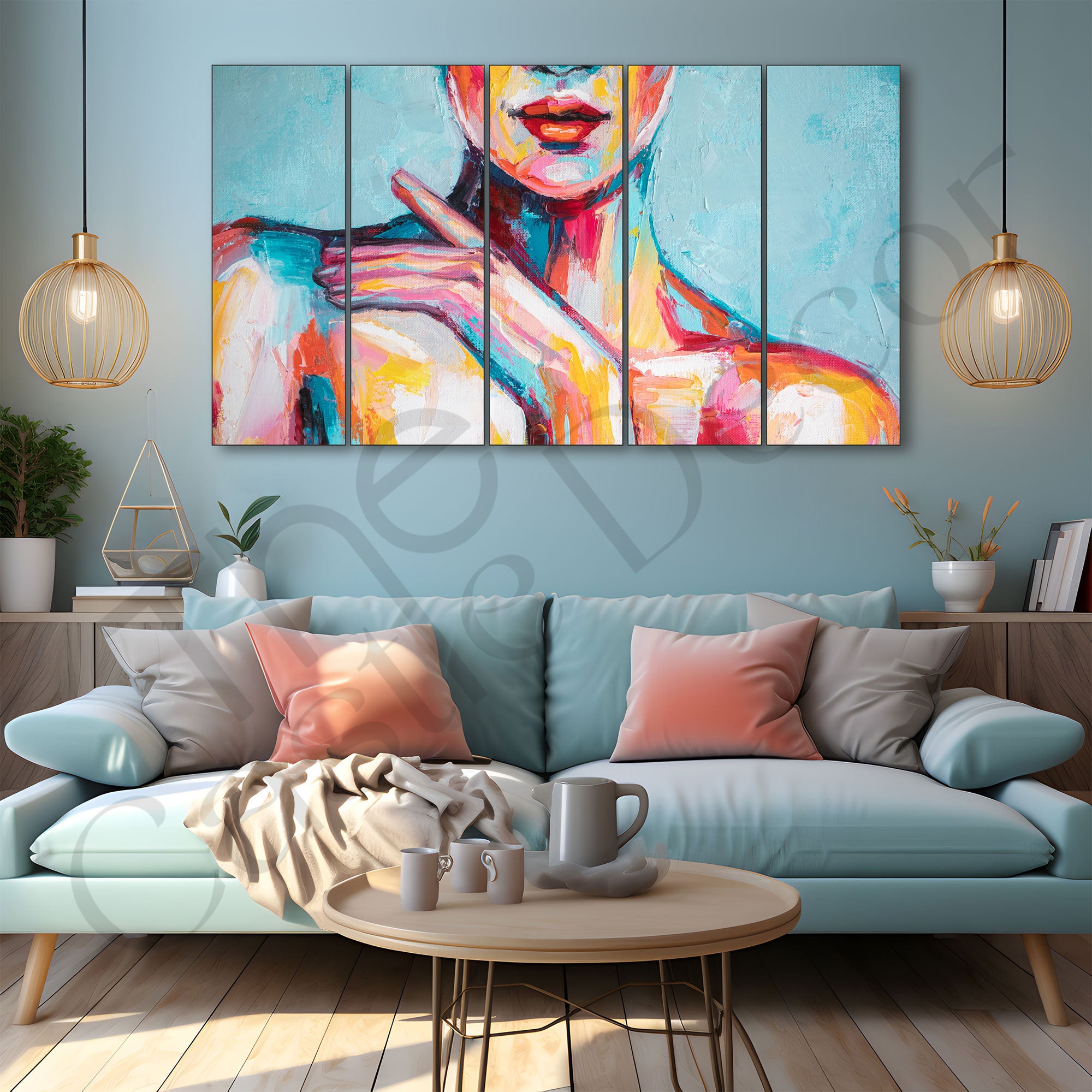 Woman Abstract Painting with frame Big Size Wall Art for living room,Bedroom,Drawing room,Hotels