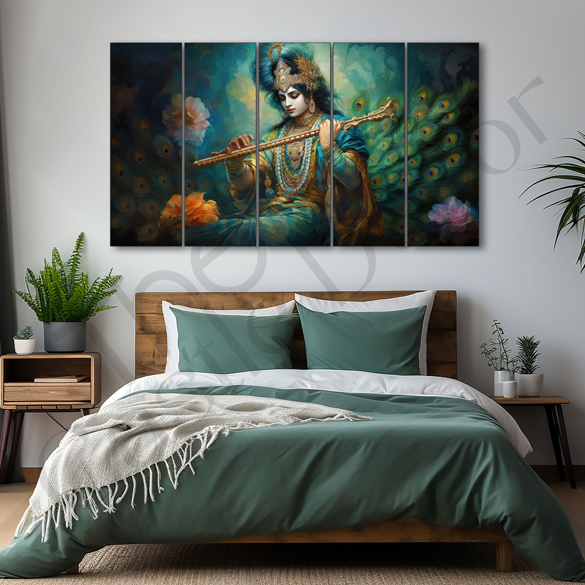 Krishna Ji Painting with frame Big Size Wall Art for living room,Bedroom,Drawing room,Hotels