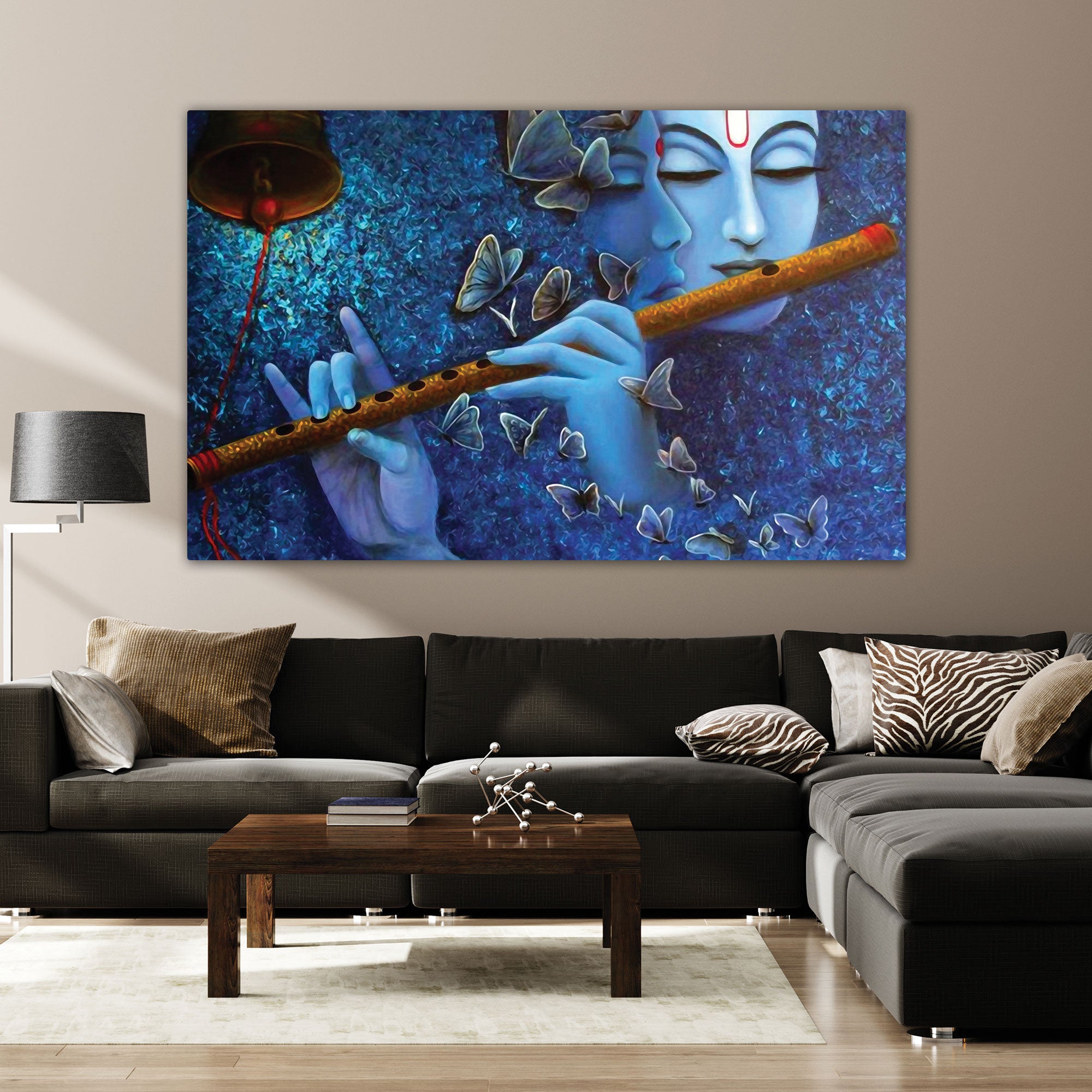 Radha krishnna beautiful Canvas painting with frame Big Size Wall Art for living room,Bedroom,Drawing room,Hotels