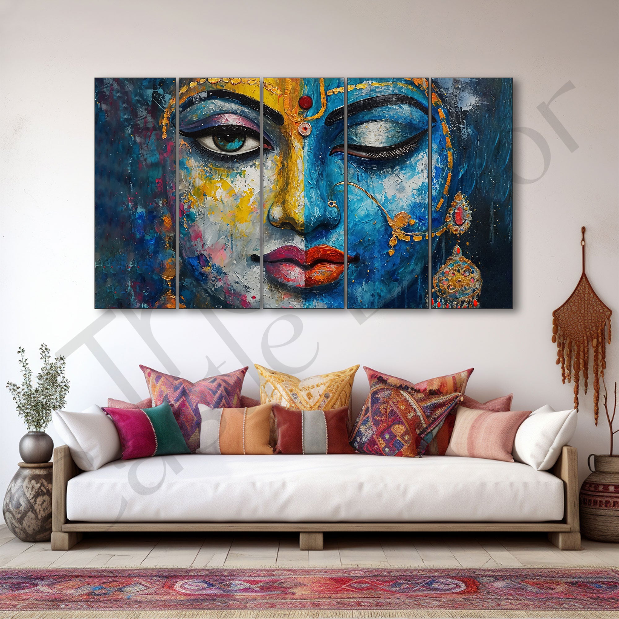 Radha Krishna Painting with frame Big Size Wall Art for living room,Bedroom,Drawing room,Hotels