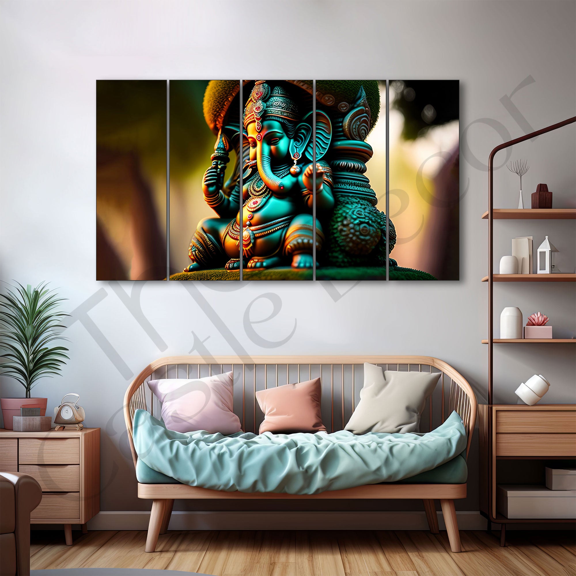 Lord Ganesha Painting with frame Big Size Wall Art for living room,Bedroom,Drawing room,Hotels