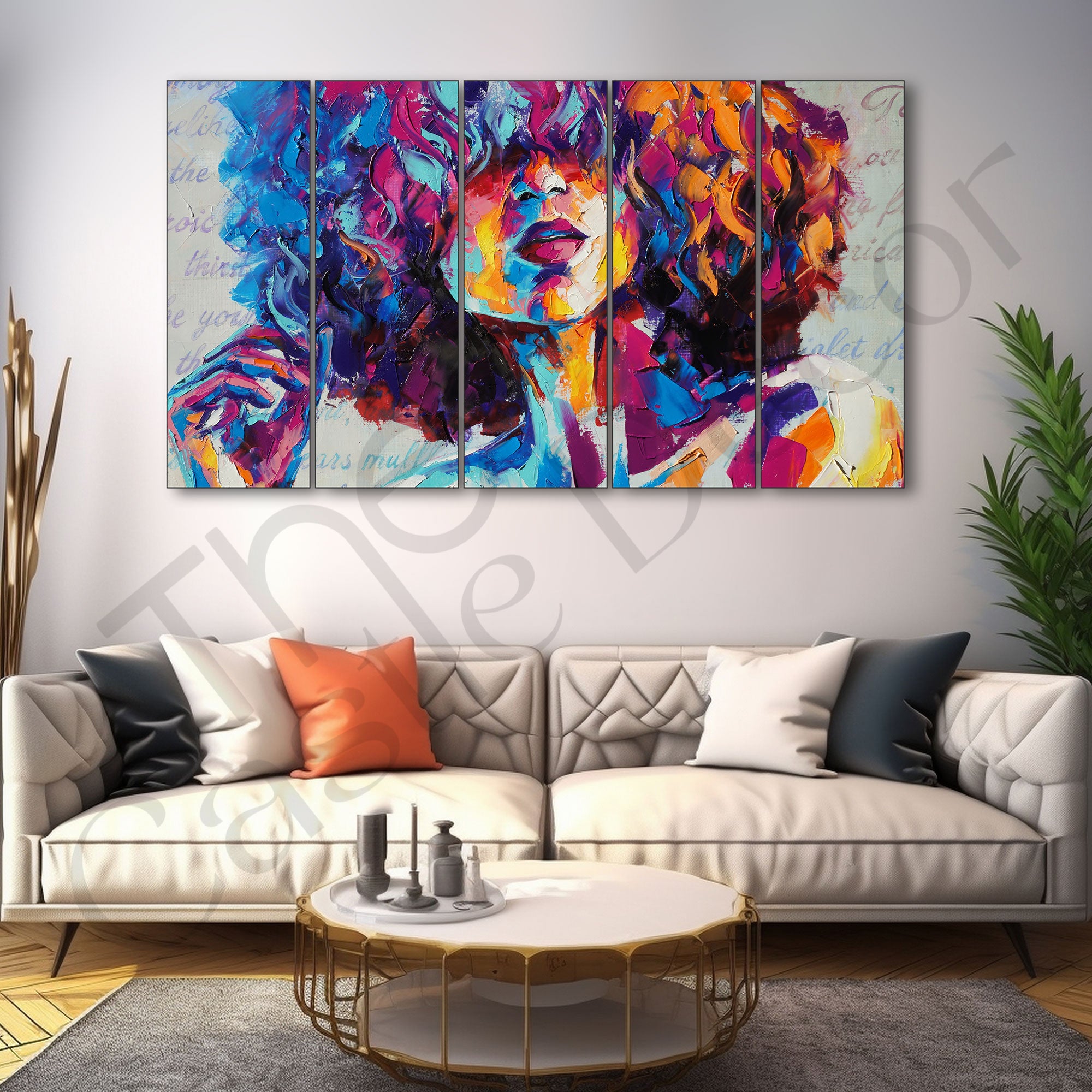 Woman Abstract Painting with frame Big Size Wall Art for living room,Bedroom,Drawing room,Hotels