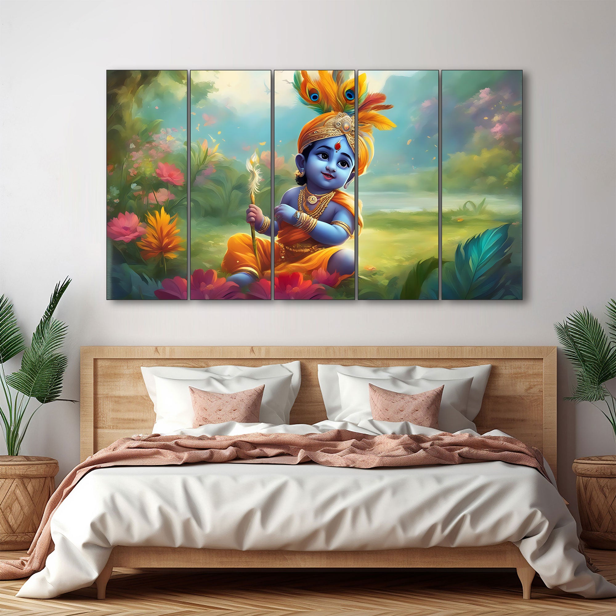 Bal Gopal Painting with frame Big Size Wall Art for living room,Bedroom,Drawing room,Hotels