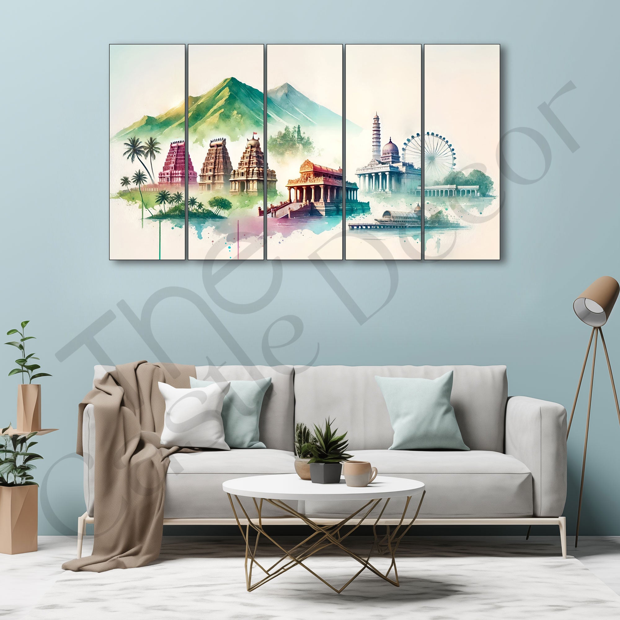 Temple Painting with frame Big Size Wall Art for living room,Bedroom,Drawing room,Hotels