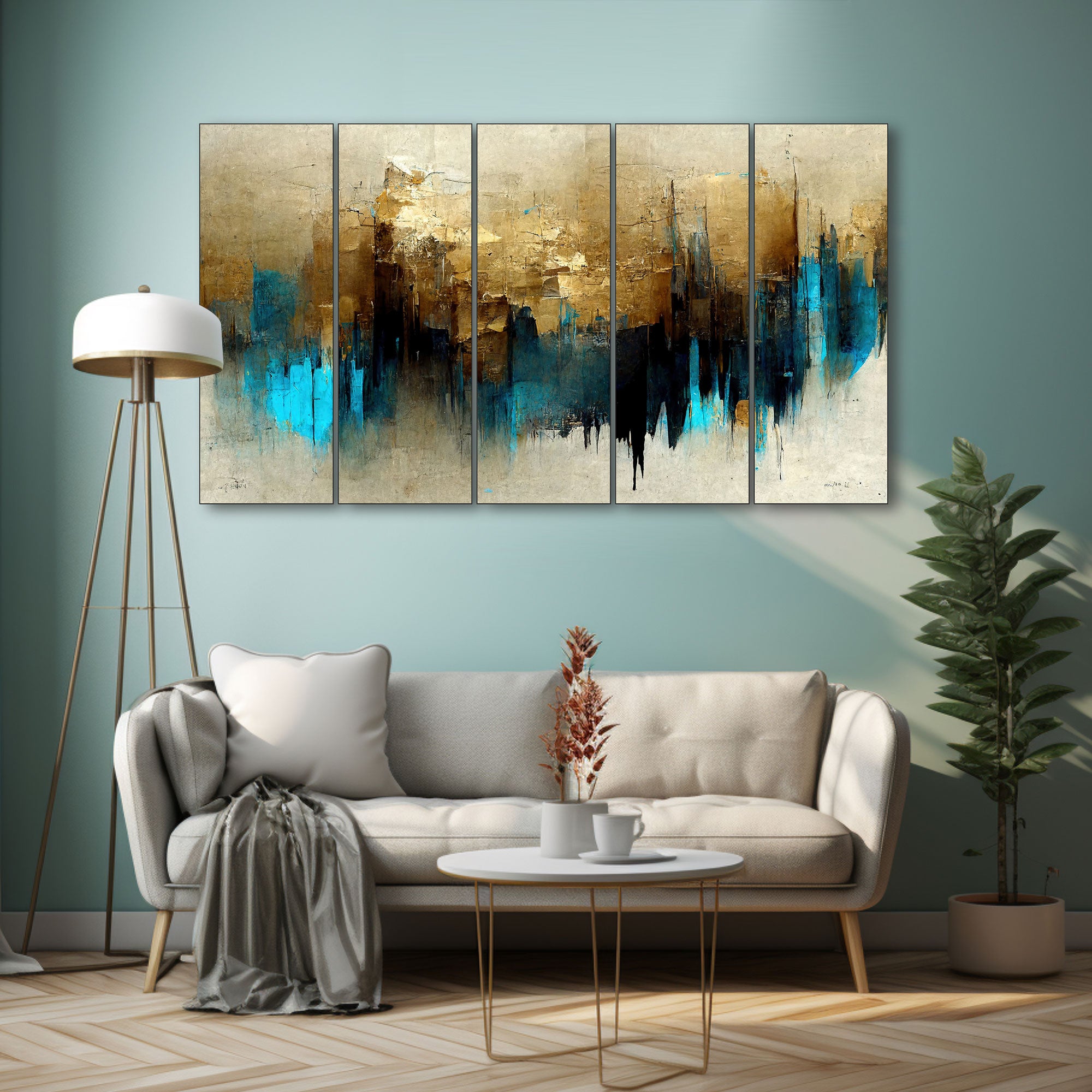 Abstract Painting with frame Big Size Wall Art for living room,Bedroom,Drawing room,Hotels 27x48"