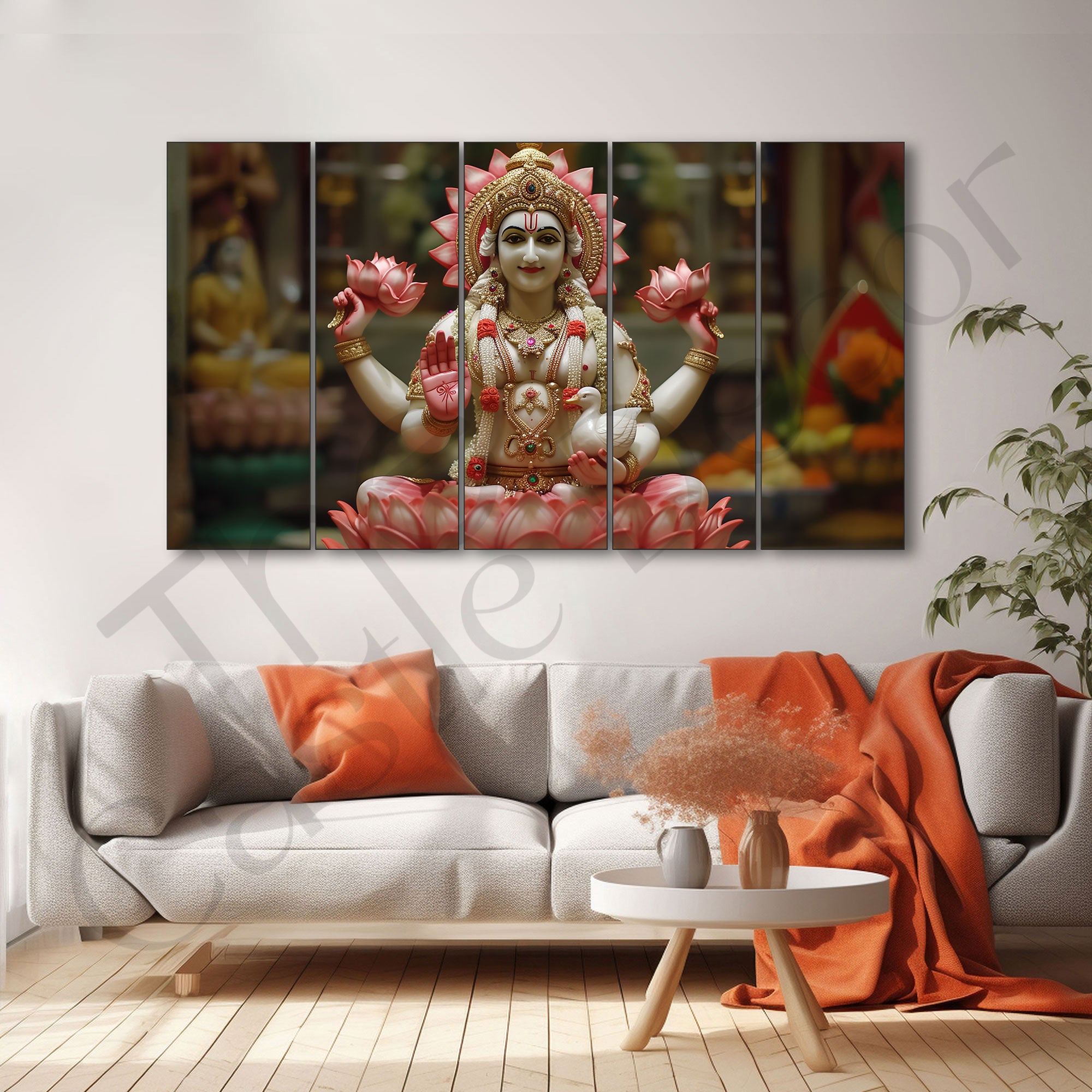 Goddess Laxmi ji Painting with frame Big Size Wall Art for living room,Bedroom,Drawing room,Hotels