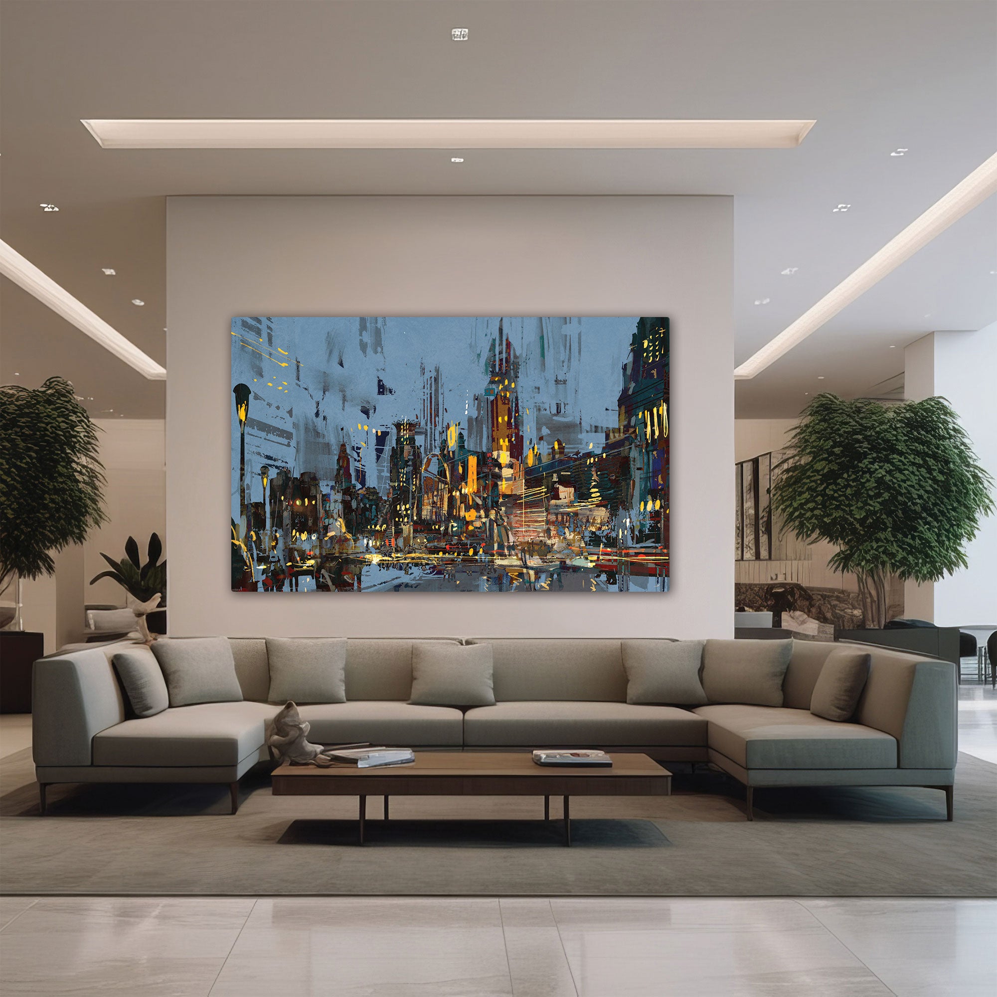 CityAbstract Canvas painting with frame Big Size Wall Art for living room,Bedroom,Drawing room,Hotels