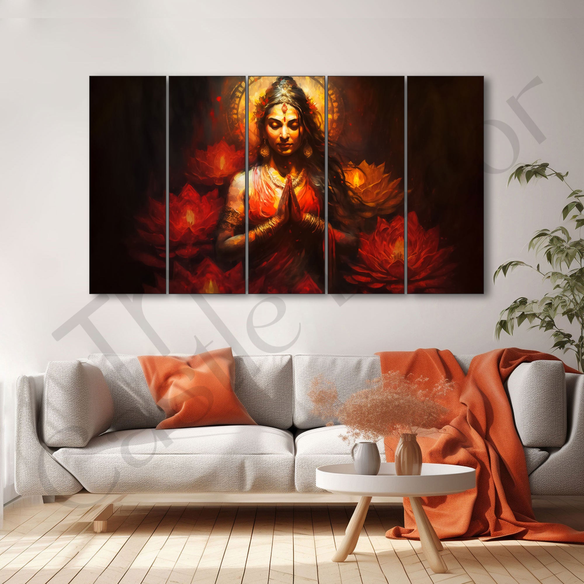 Goddess Laxmi ji Painting with frame Big Size Wall Art for living room,Bedroom,Drawing room,Hotels