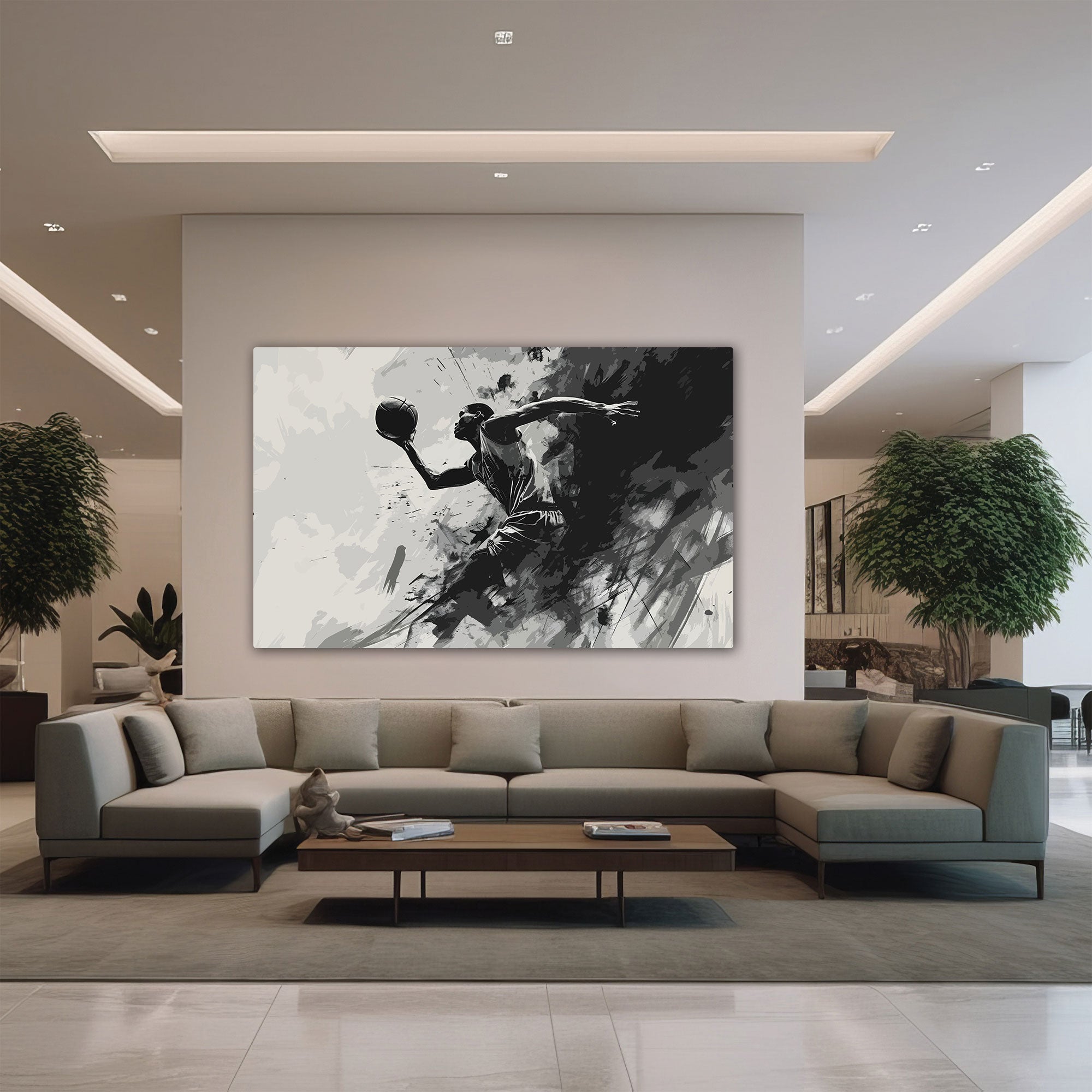 Basketball Canvas painting with frame Big Size Wall Art for living room,Bedroom,Drawing room,Hotels