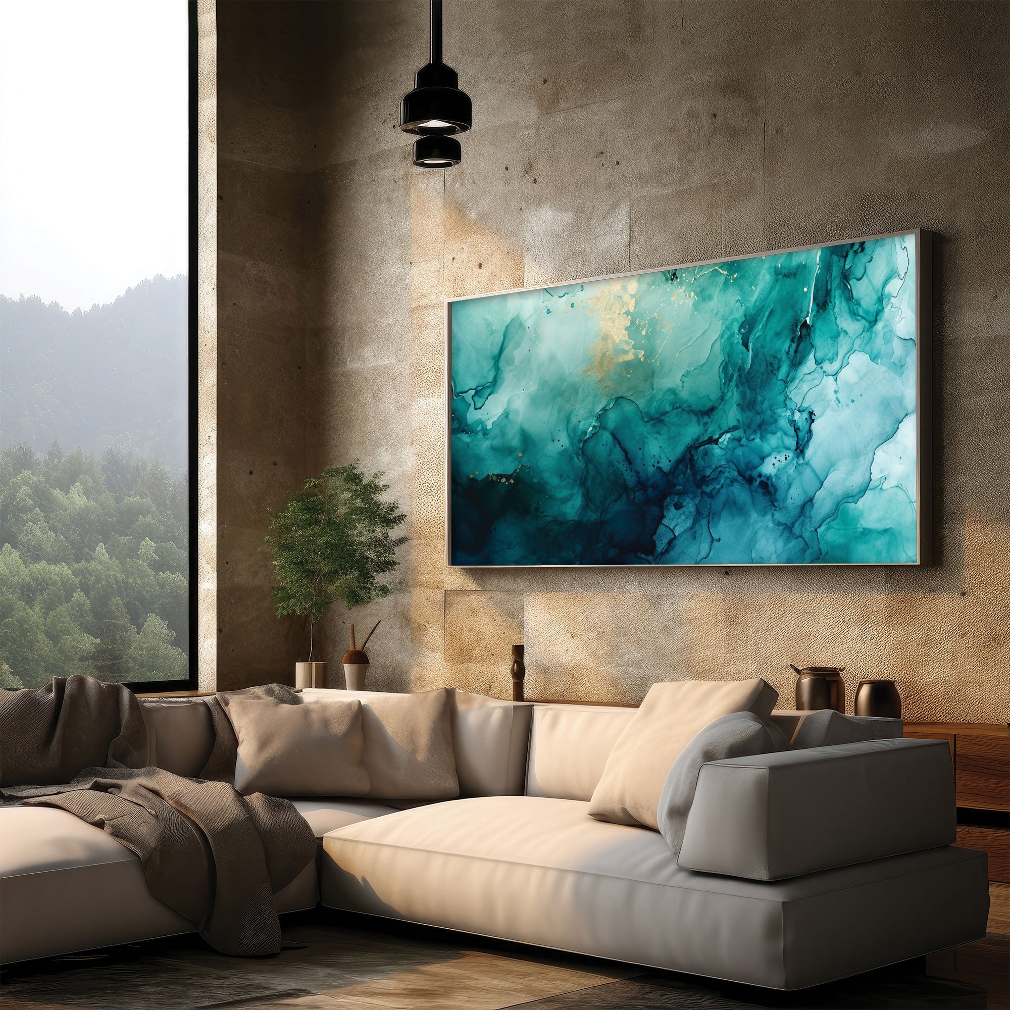 MarbleAbstract Canvas painting with frame Big Size Wall Art for living room,Bedroom,Drawing room,Hotels