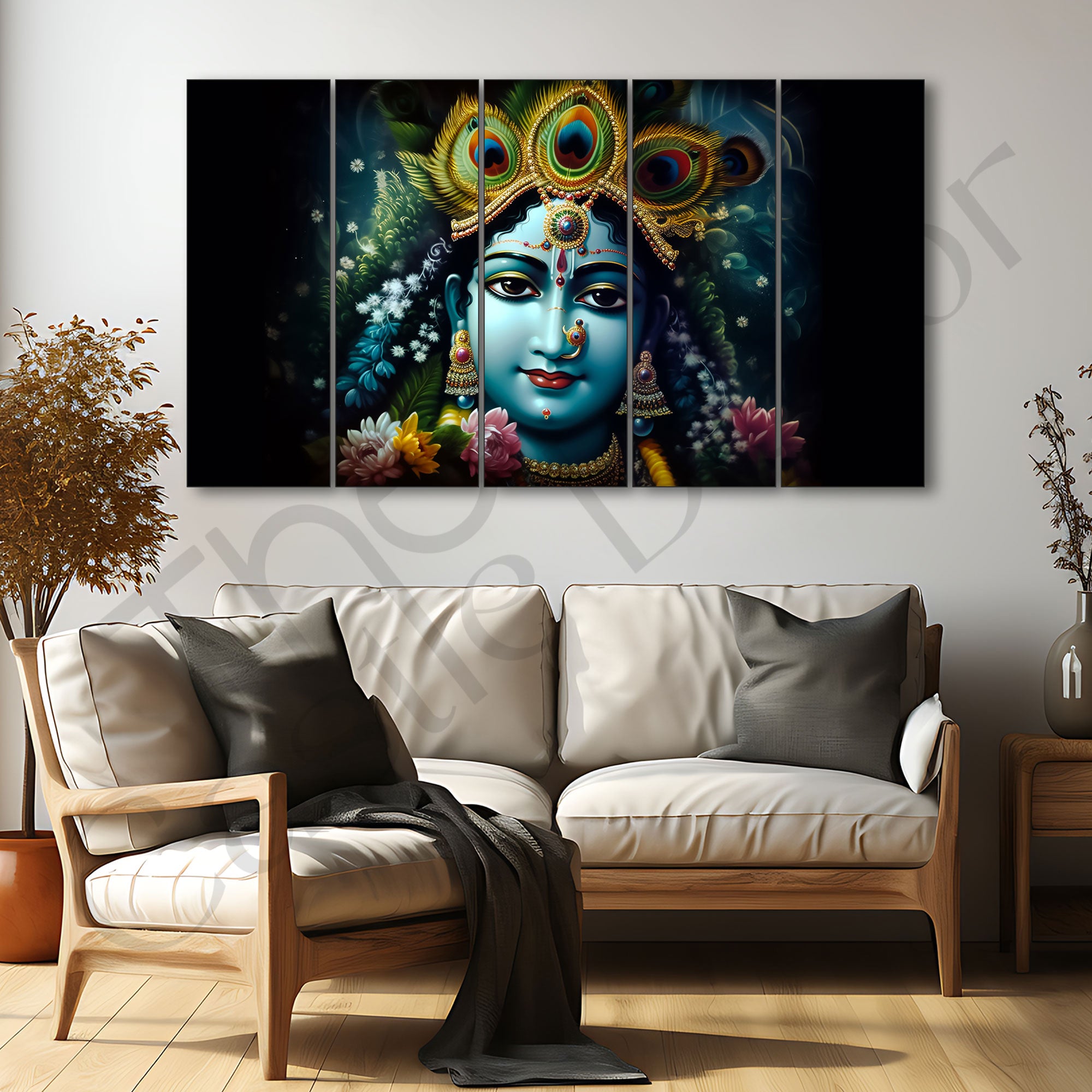 Krishna Ji Painting with frame Big Size Wall Art for living room,Bedroom,Drawing room,Hotels
