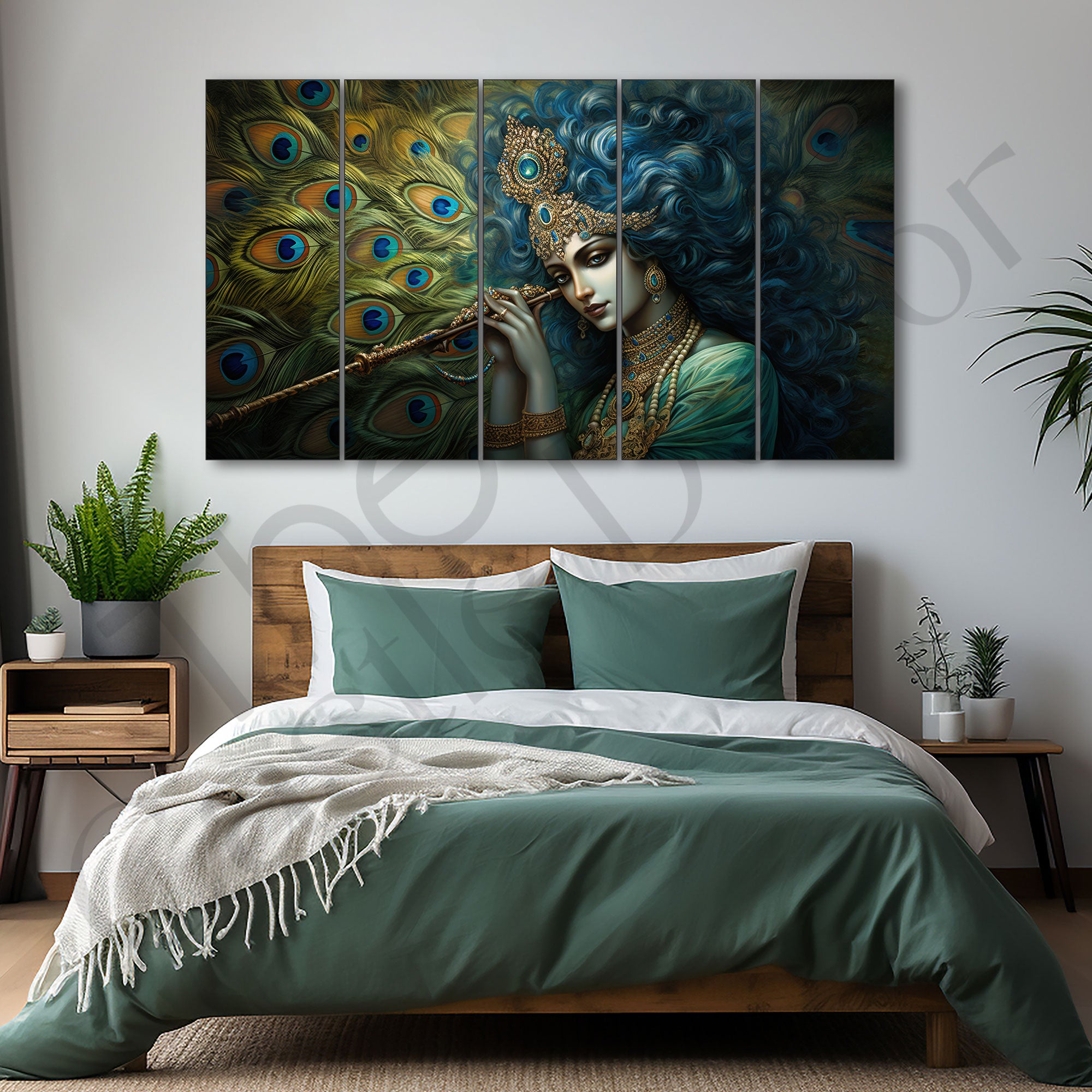 Krishna Ji Painting with frame Big Size Wall Art for living room,Bedroom,Drawing room,Hotels
