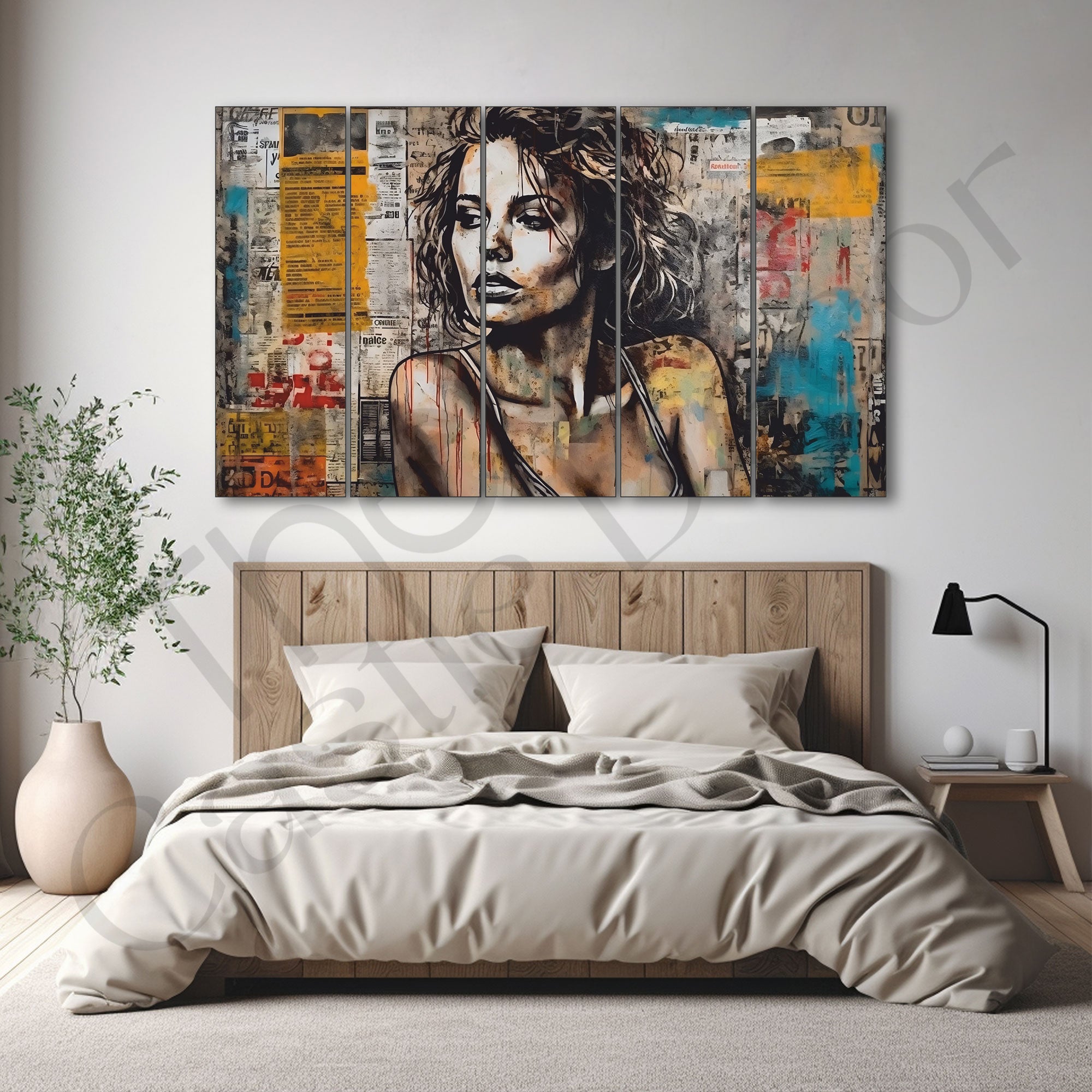Woman Abstract Painting with frame Big Size Wall Art for living room,Bedroom,Drawing room,Hotels
