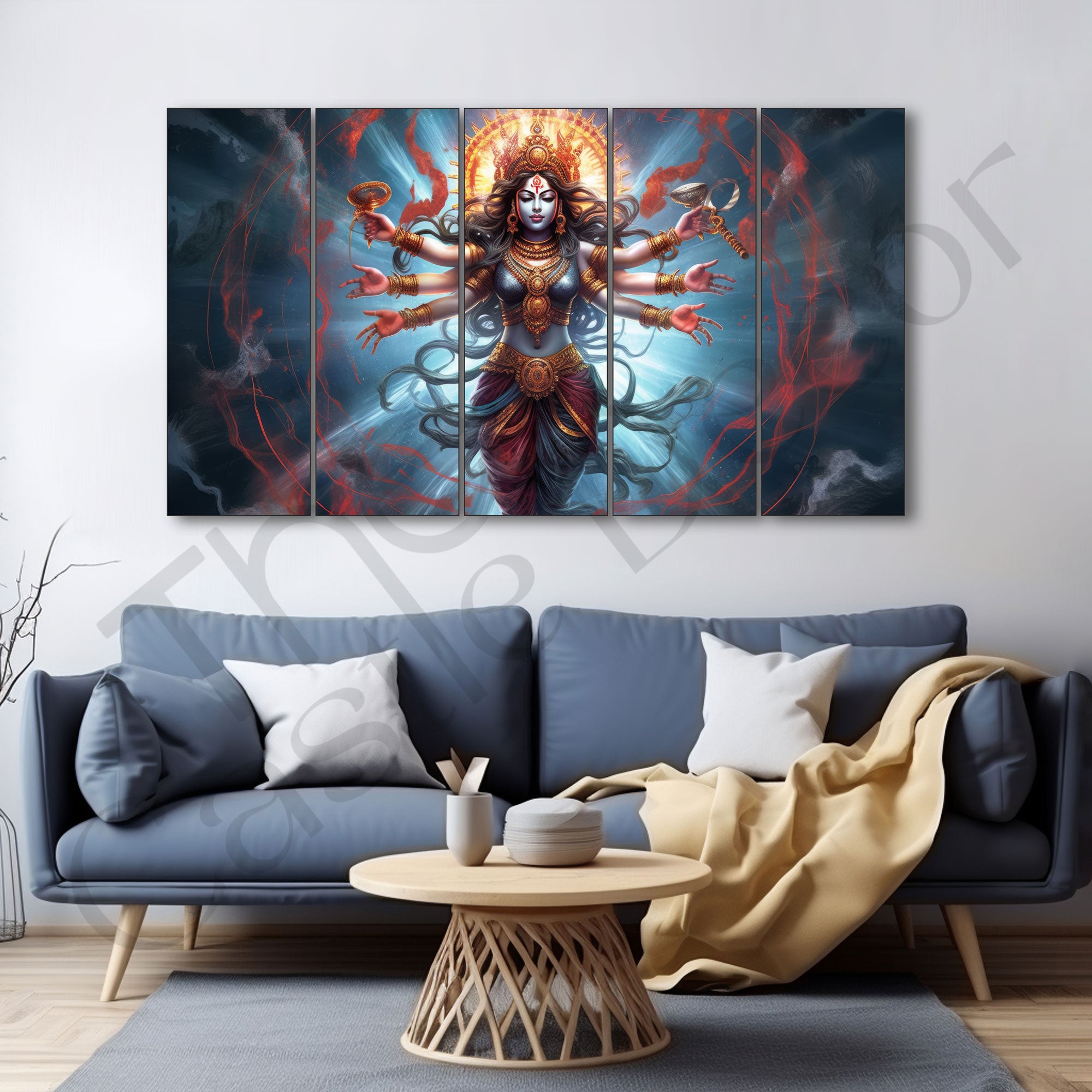 Goddess Maa Kaali Painting with frame Big Size Wall Art for living room,Bedroom,Drawing room,Hotels