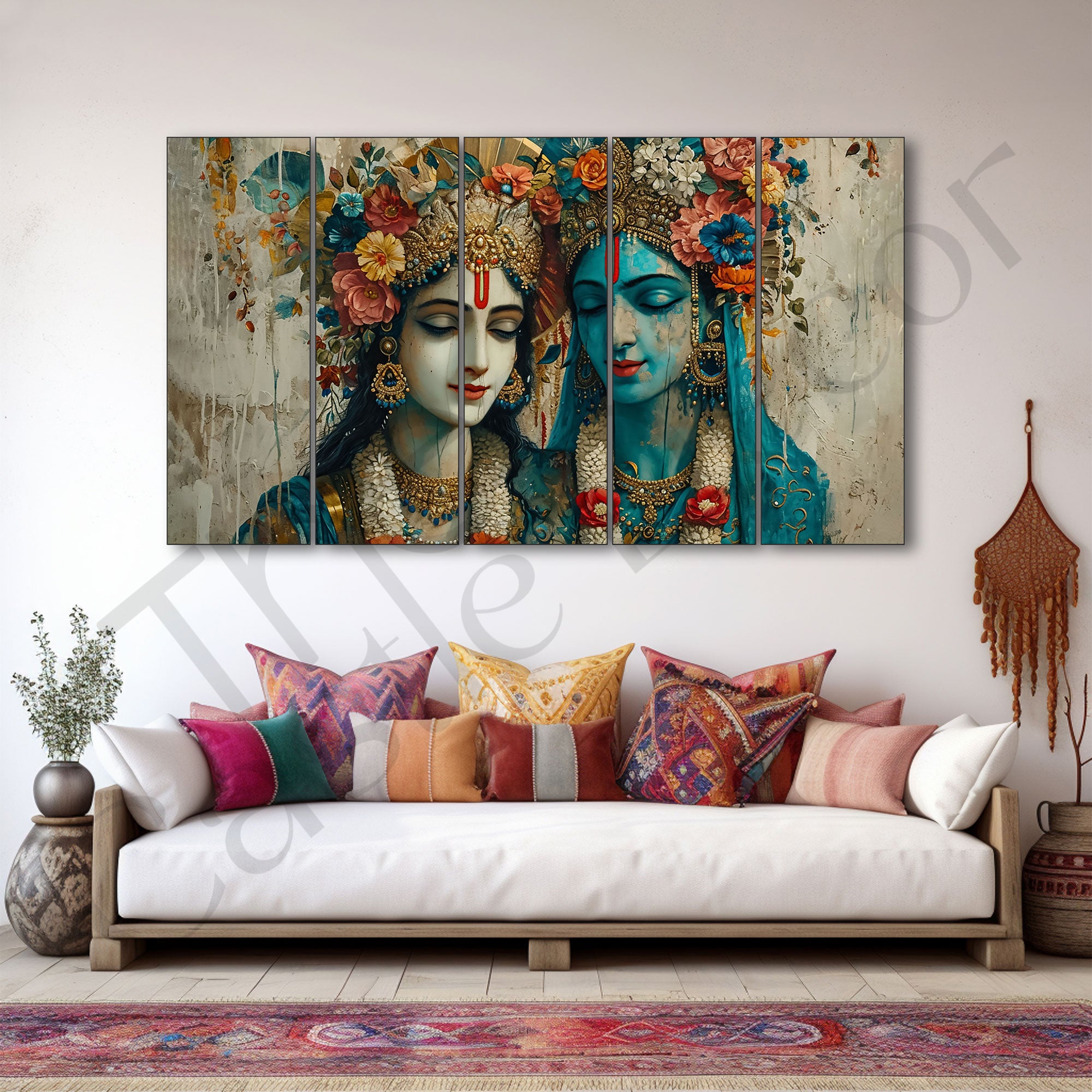 Radha Krishna Painting with frame Big Size Wall Art for living room,Bedroom,Drawing room,Hotels