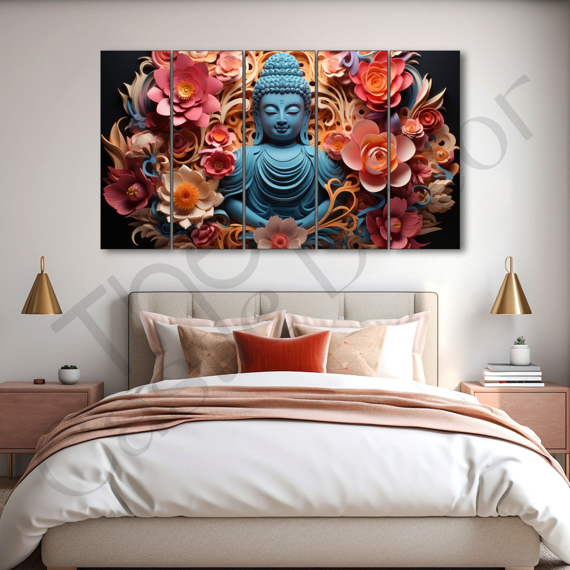 Lord Budha Painting with frame Big Size Wall Art for living room,Bedroom,Drawing room,Hotels
