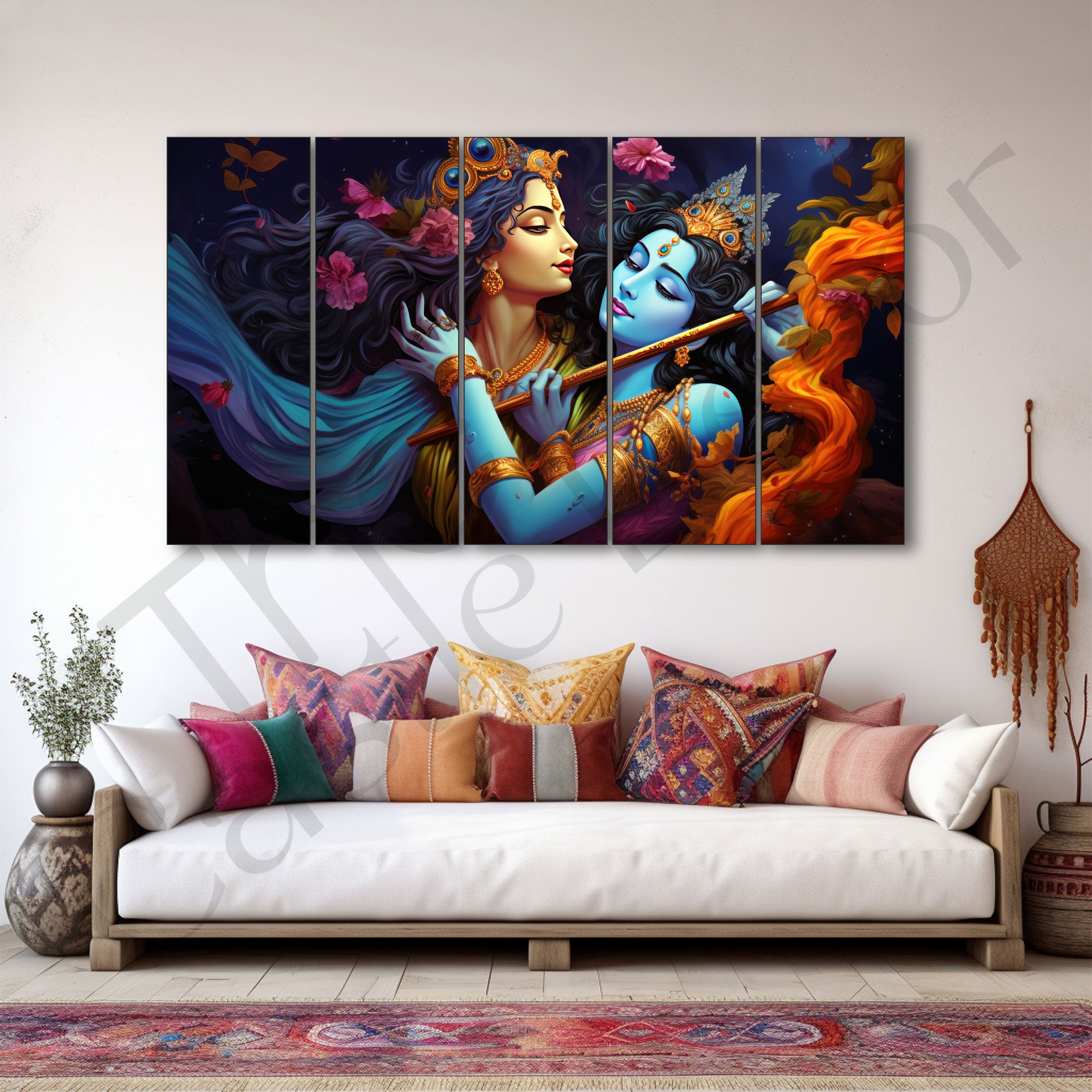Radha Krishna Painting with frame Big Size Wall Art for living room,Bedroom,Drawing room,Hotels