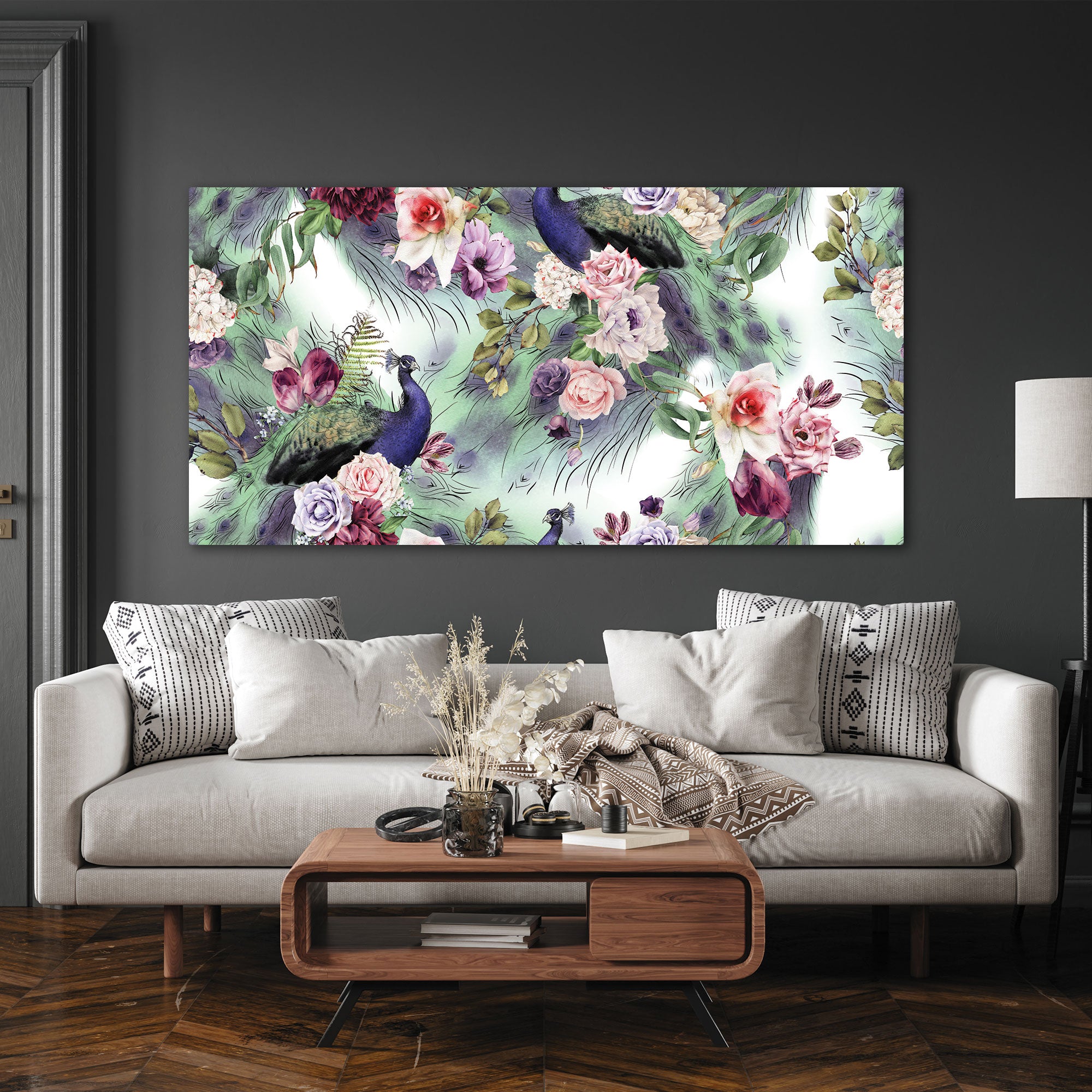 PeacockAbstract Canvas painting with frame Big Size Wall Art for living room,Bedroom,Drawing room,Hotels