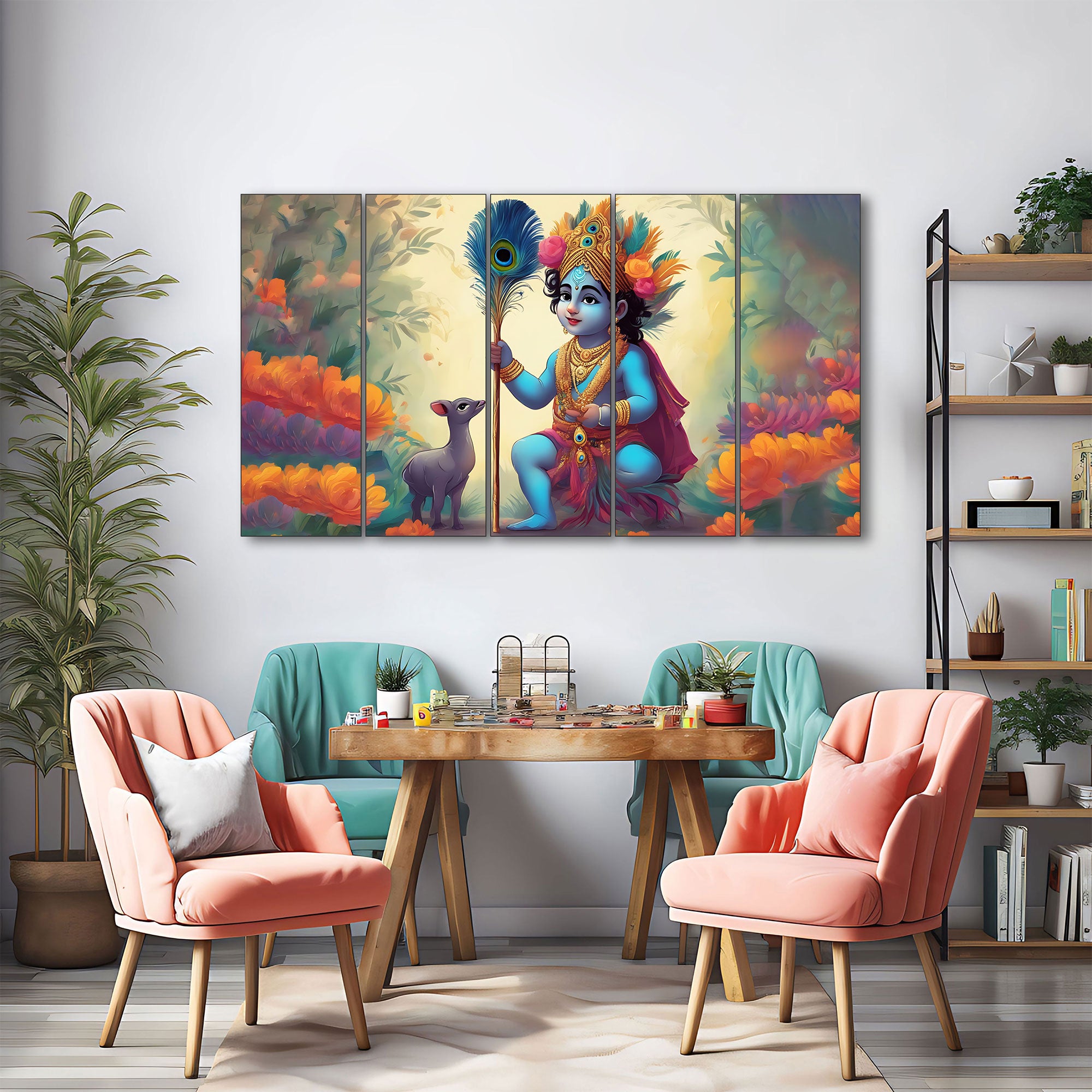 Bal Gopal Painting with frame Big Size Wall Art for living room,Bedroom,Drawing room,Hotels
